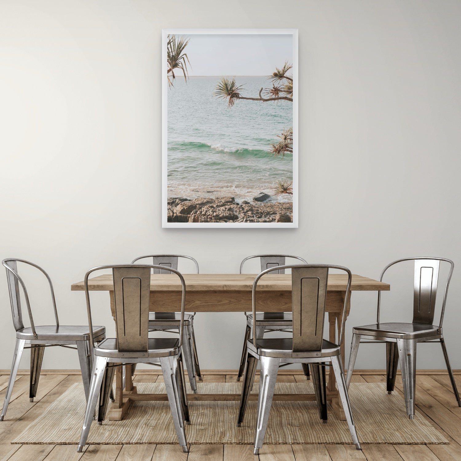 Lifestyle image of Good Vibrations fine art print, Noosa, Australia, coastal scenes artwork, 02 good vibrations a white full bleed 2