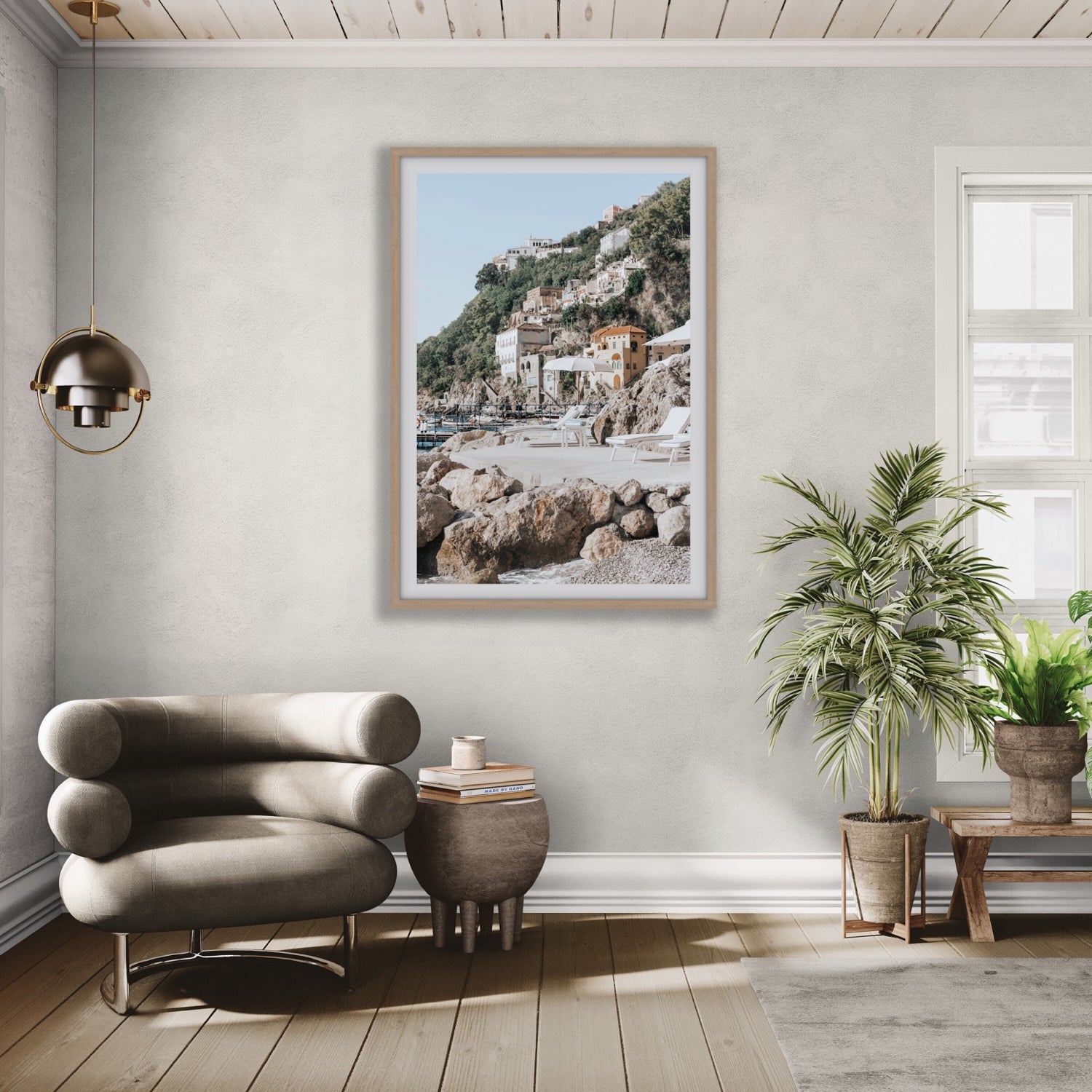 Dolce Coast Amalfi travel photography wall art framed print styled in a room view 4