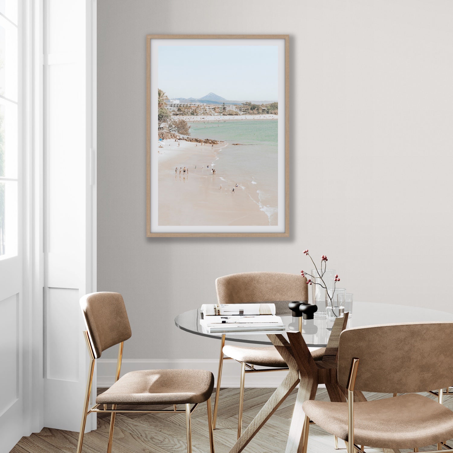 Lifestyle image of Little Cove Shallows fine art print, Noosa, Australia, coastal scenes artwork, 04 lttle cove shallows canvy natural frame rooms