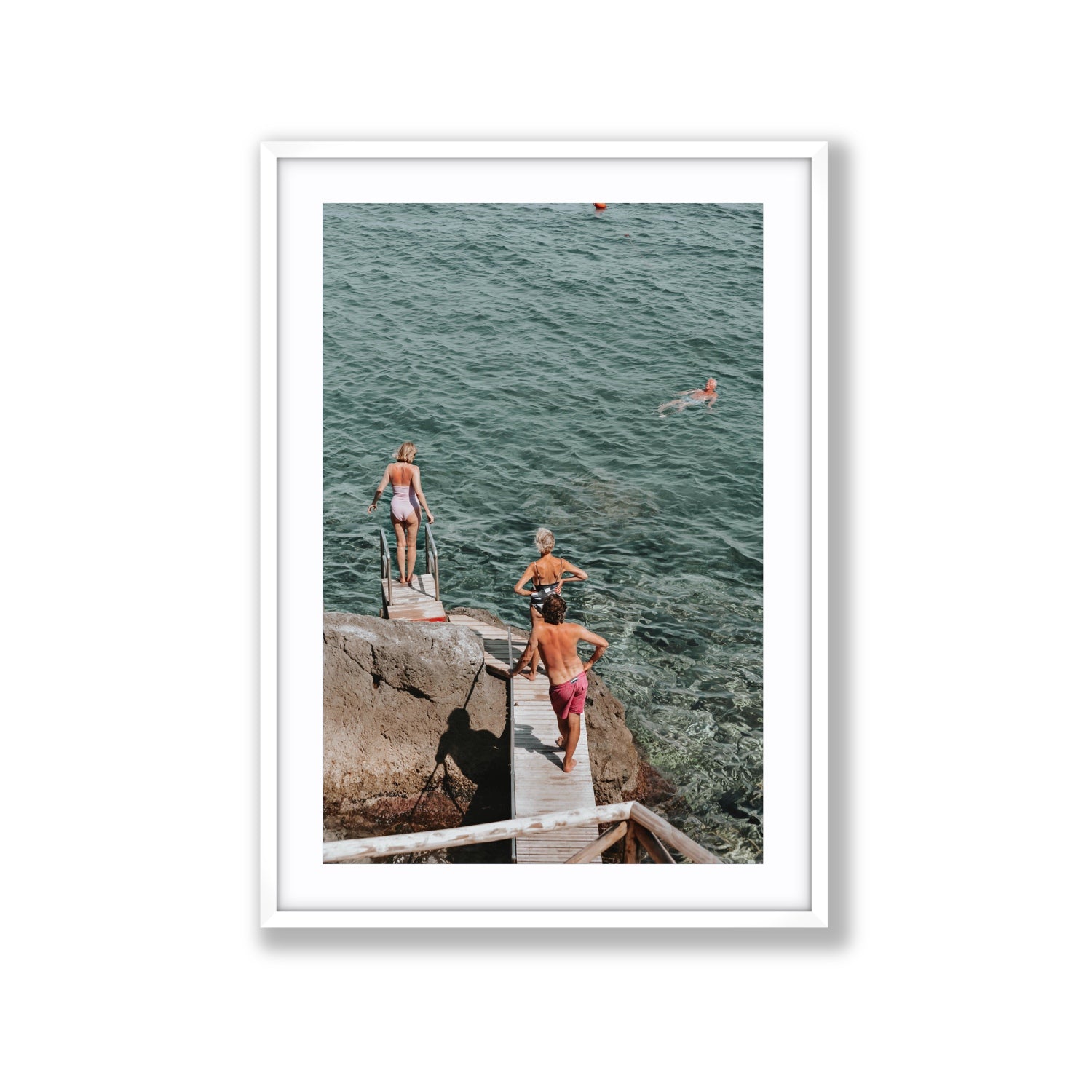 Freewheeling Spirit Tuscany coastal Italian wall art Extra Large fine art print in white frame with matboard