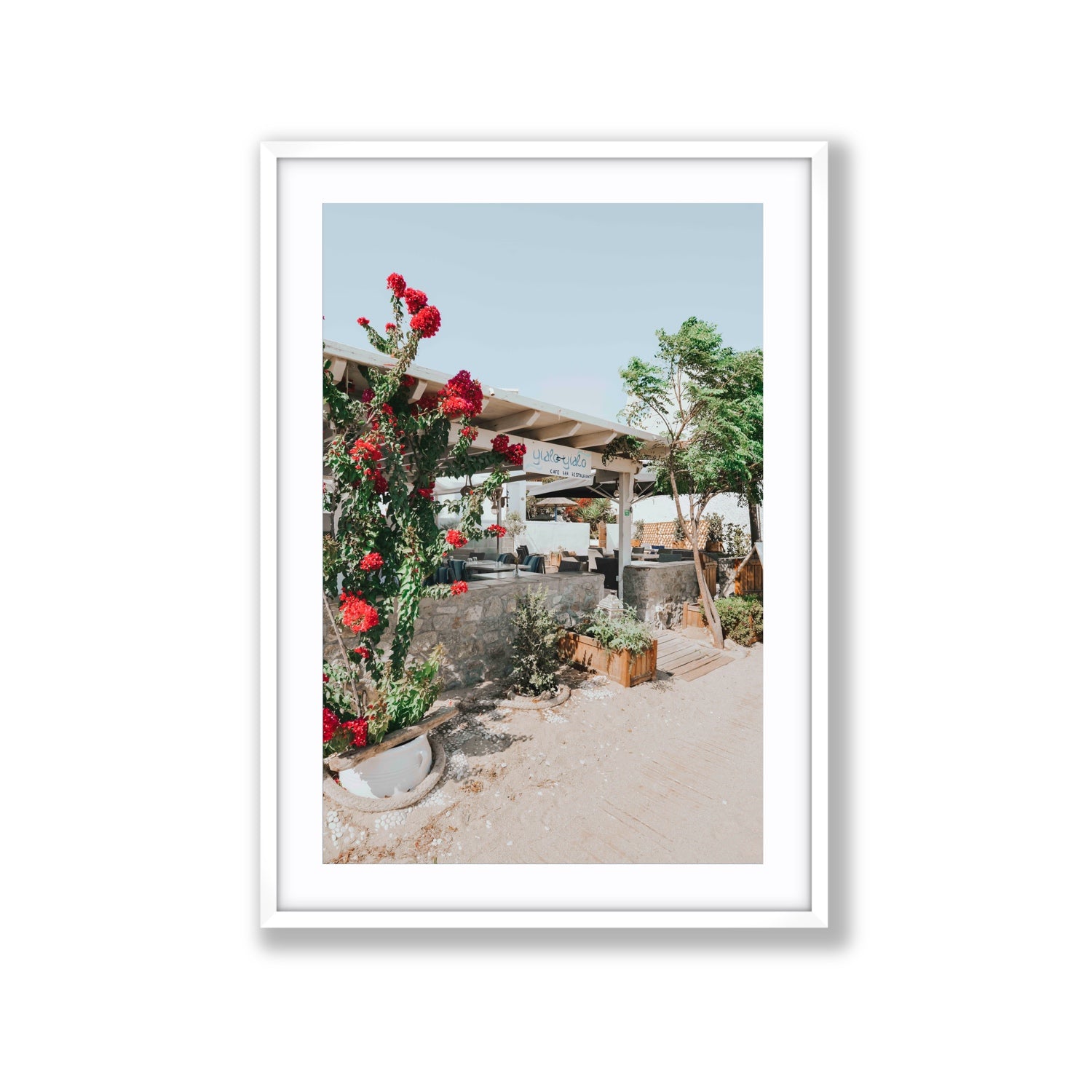 Yialo Yialo fine art print, Mykonos, Greece, Extra Large, White Frame · Matboard, Fine Art Print
