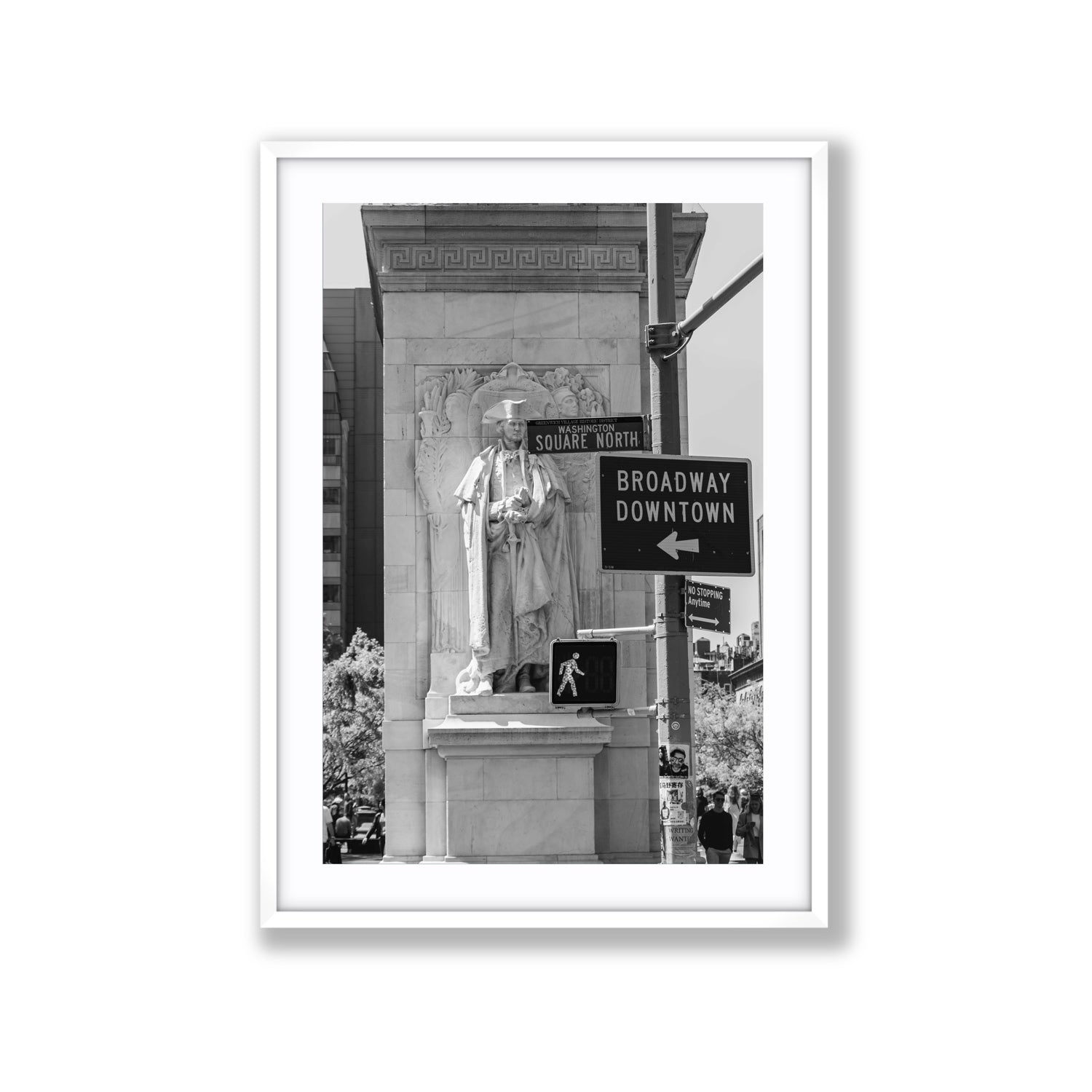 Silent Sentinels New York NYC Black & White wall art Extra Large fine art print in white frame with matboard