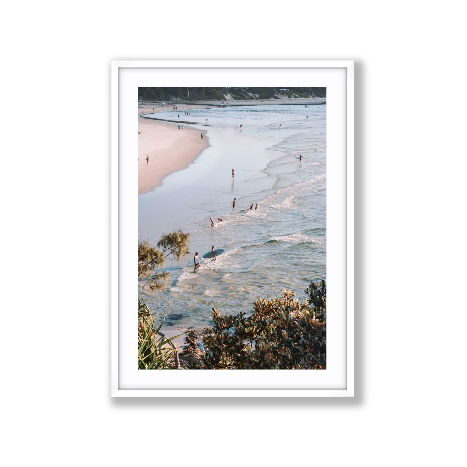 Healing Waters fine art print, Byron Bay, Australia, Extra Large, White Frame · Matboard, Fine Art Print
