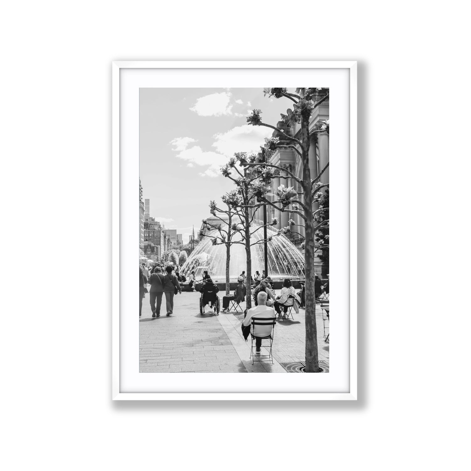 Luminary Noir New York NYC Black & White wall art Extra Large fine art print in white frame with matboard