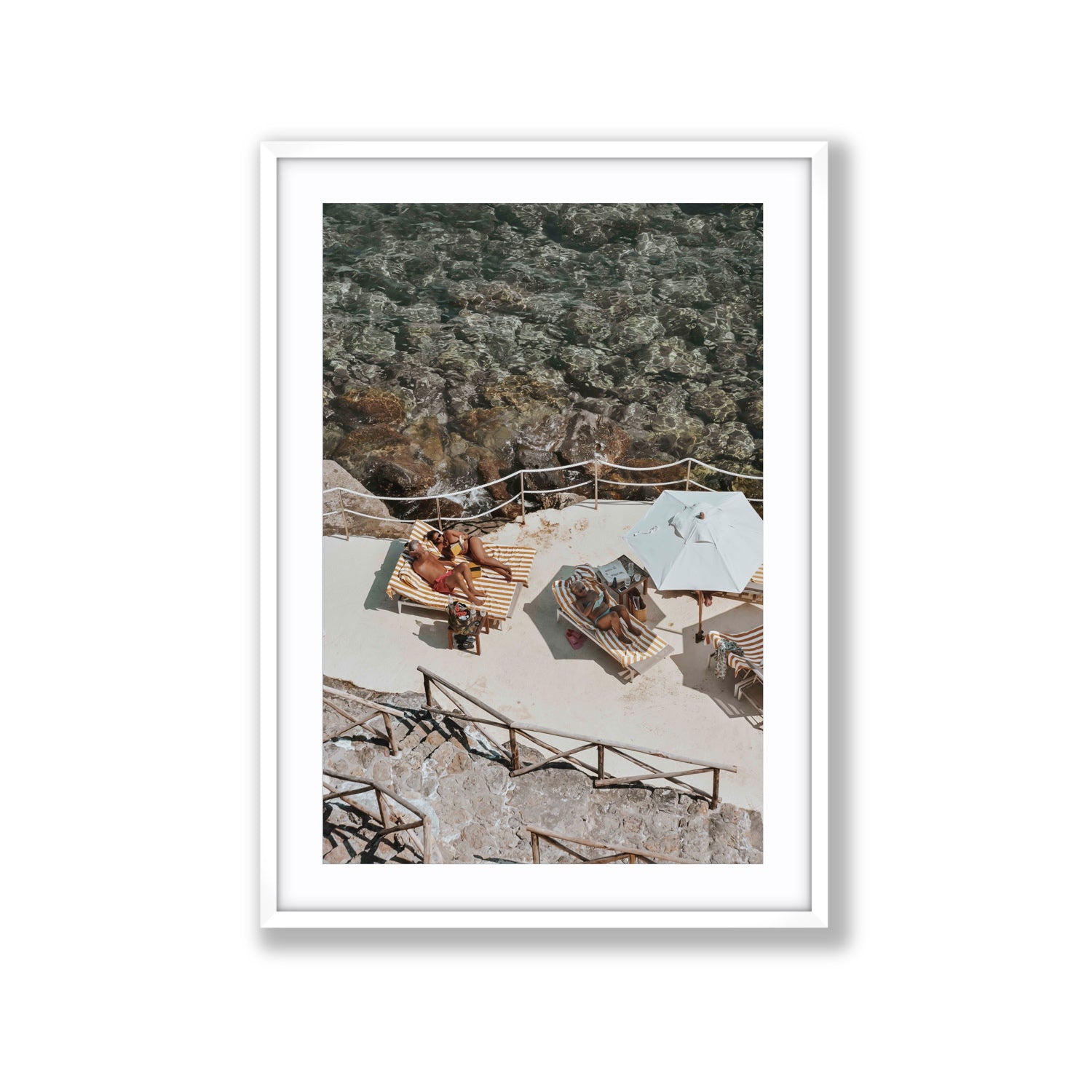 Lounge Lizards Tuscany Italian decor wall art Extra Large fine art print in white frame with matboard