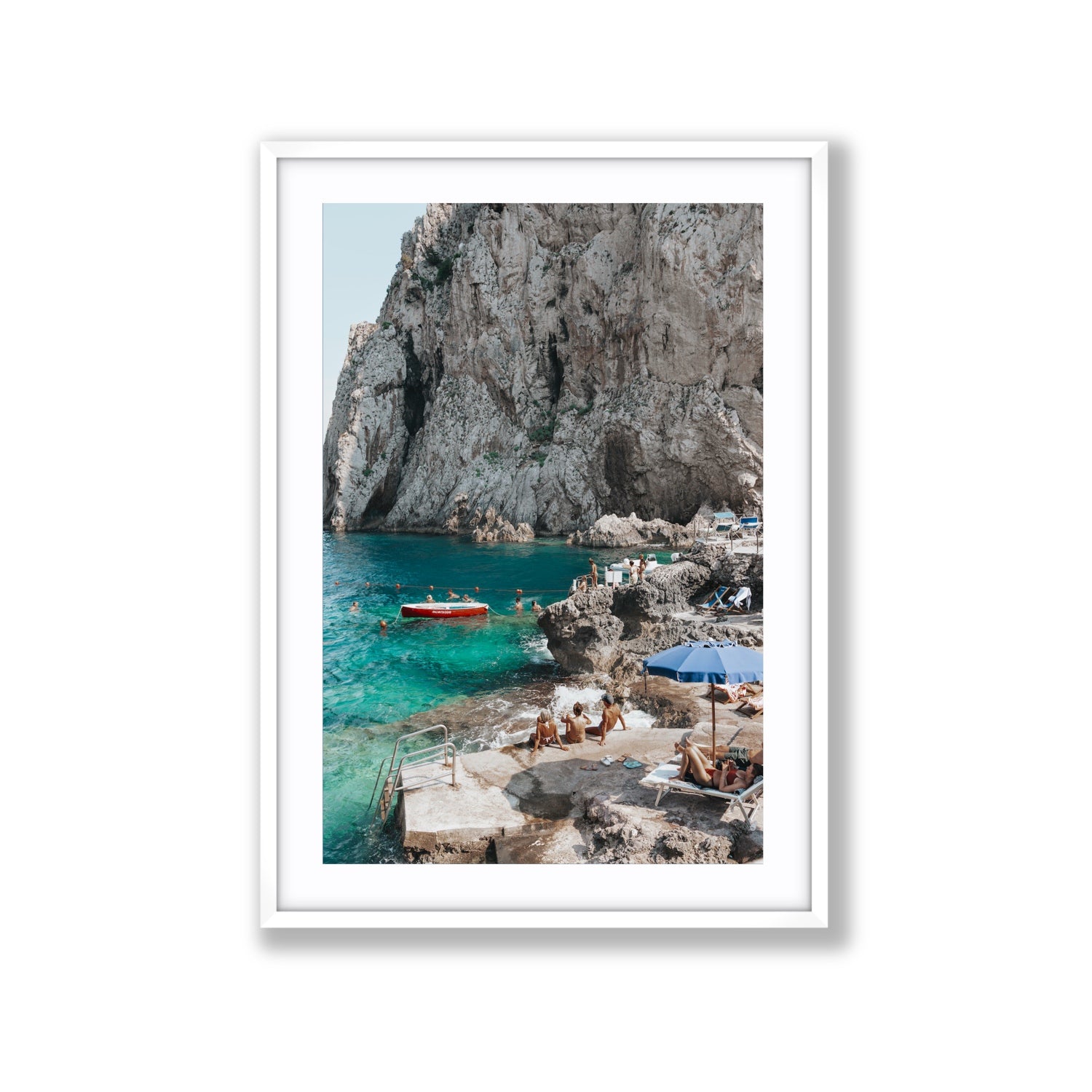 Tranquility fine art print, Capri, Italy, Extra Large, White Frame · Matboard, Fine Art Print