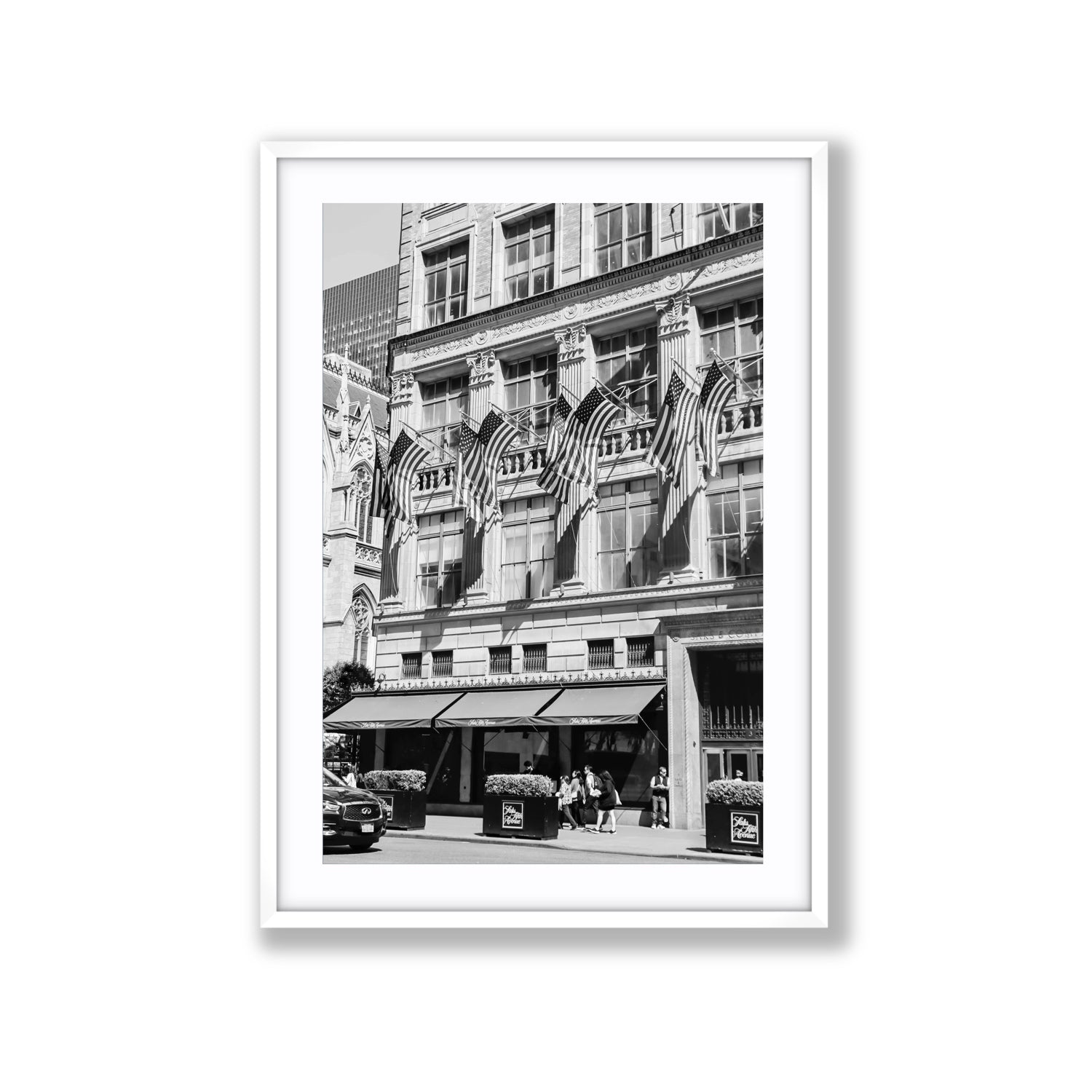 Luxury On Fifth fine art print, New York, United States, Extra Large, White Frame · Matboard, Fine Art Print