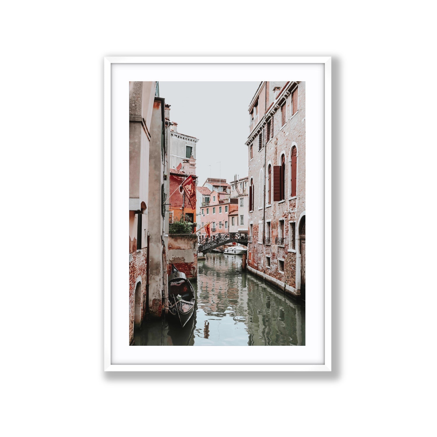 Laguna Veneta Venice Italian wall art Extra Large fine art print in white frame with matboard