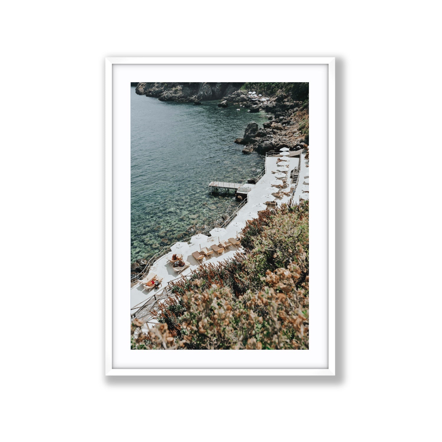 Go Beyond The Postcard Tuscany coastal wall art Extra Large fine art print in white frame with matboard