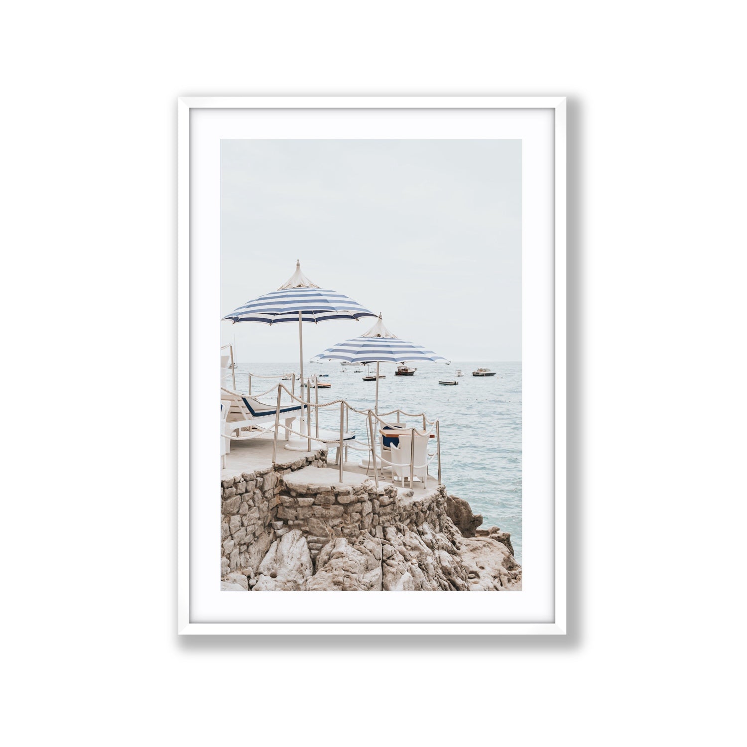 La Scogliera fine art print, Positano, Italy, Extra Large, White Frame · Matboard, Fine Art Print