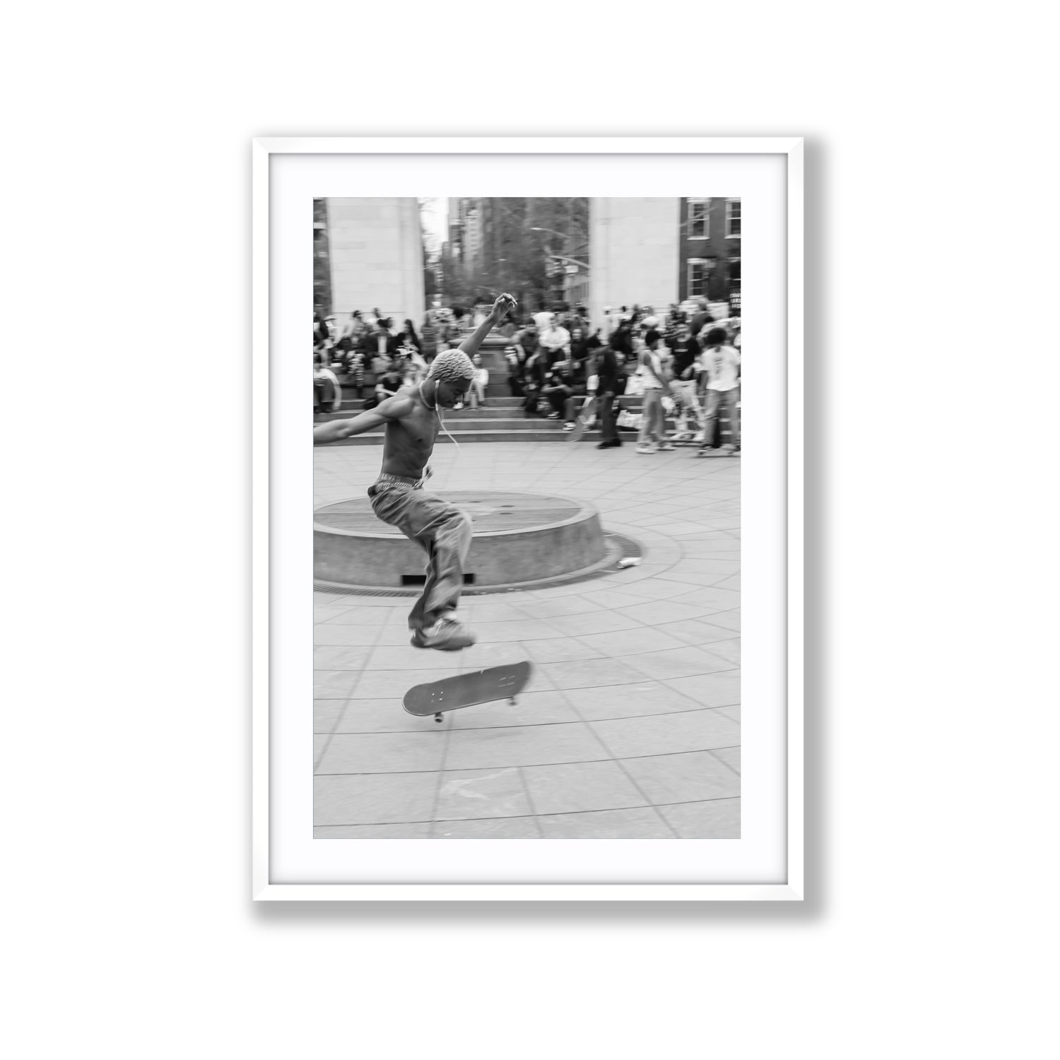 Airborne Rhythms New York NYC Black & White wall art Extra Large fine art print in white frame with matboard