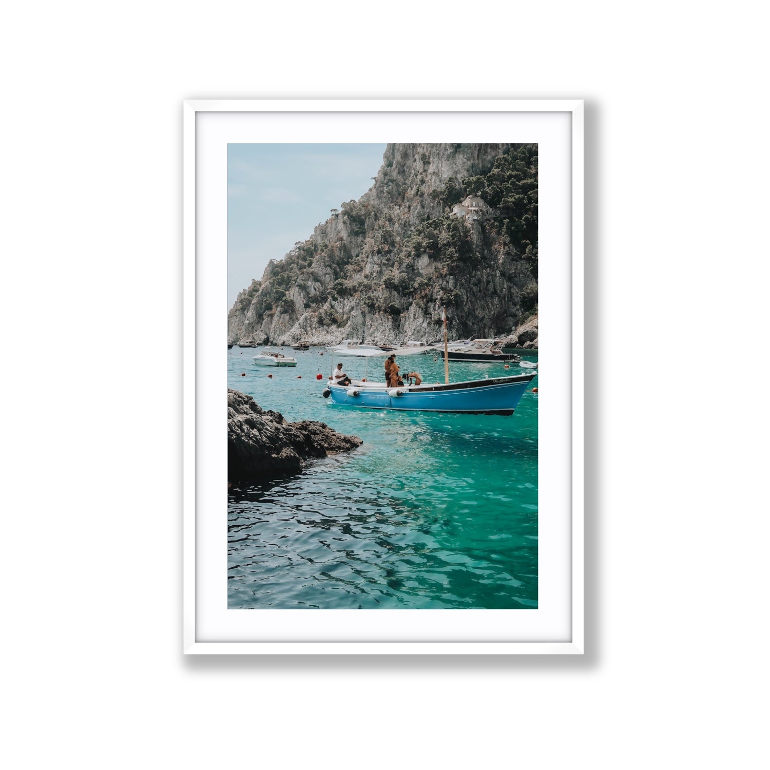Emerald Escape fine art print, Capri, Italy, Extra Large, White Frame · Matboard, Fine Art Print