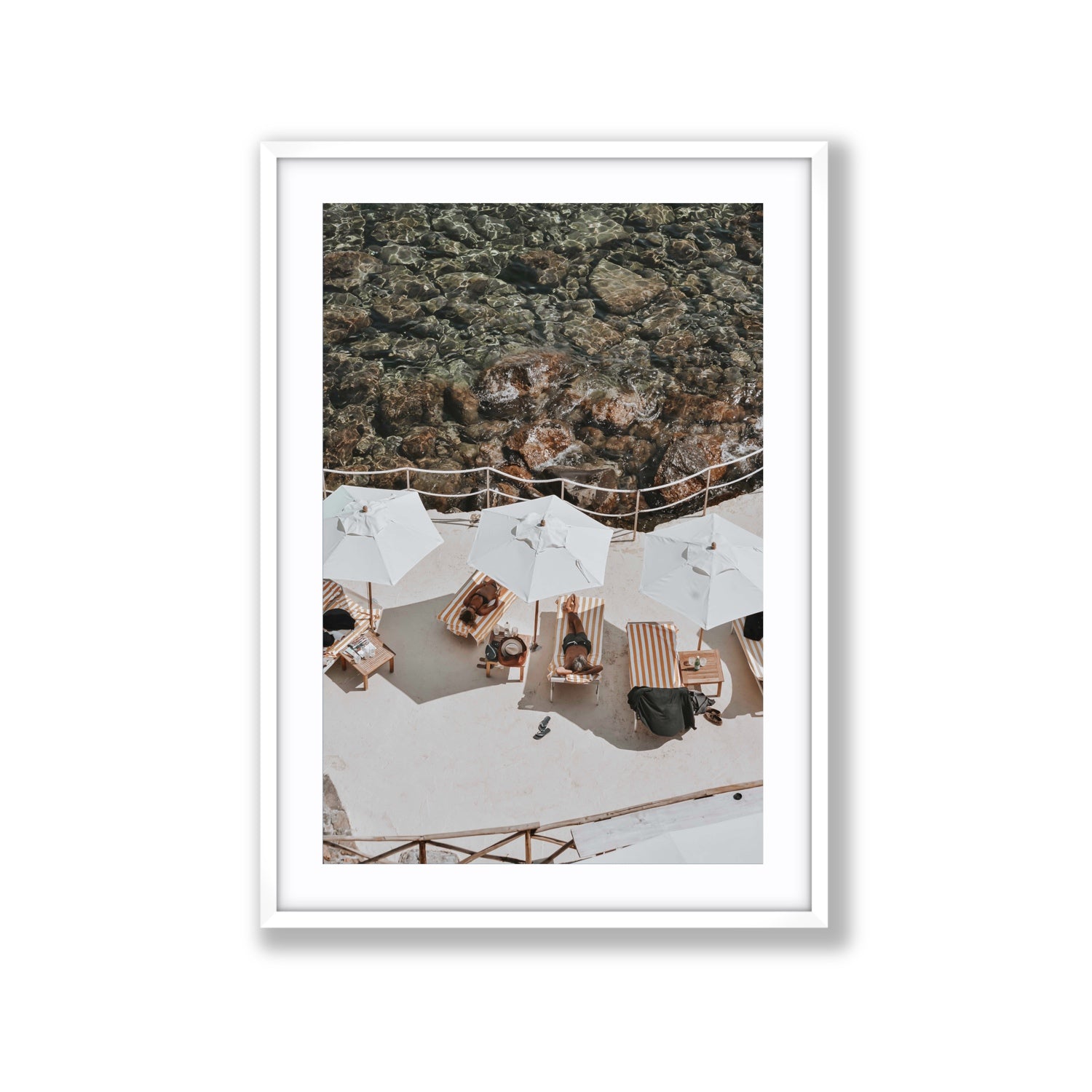 When Harry Met Sally Tuscany coastal wall art Extra Large fine art print in white frame with matboard
