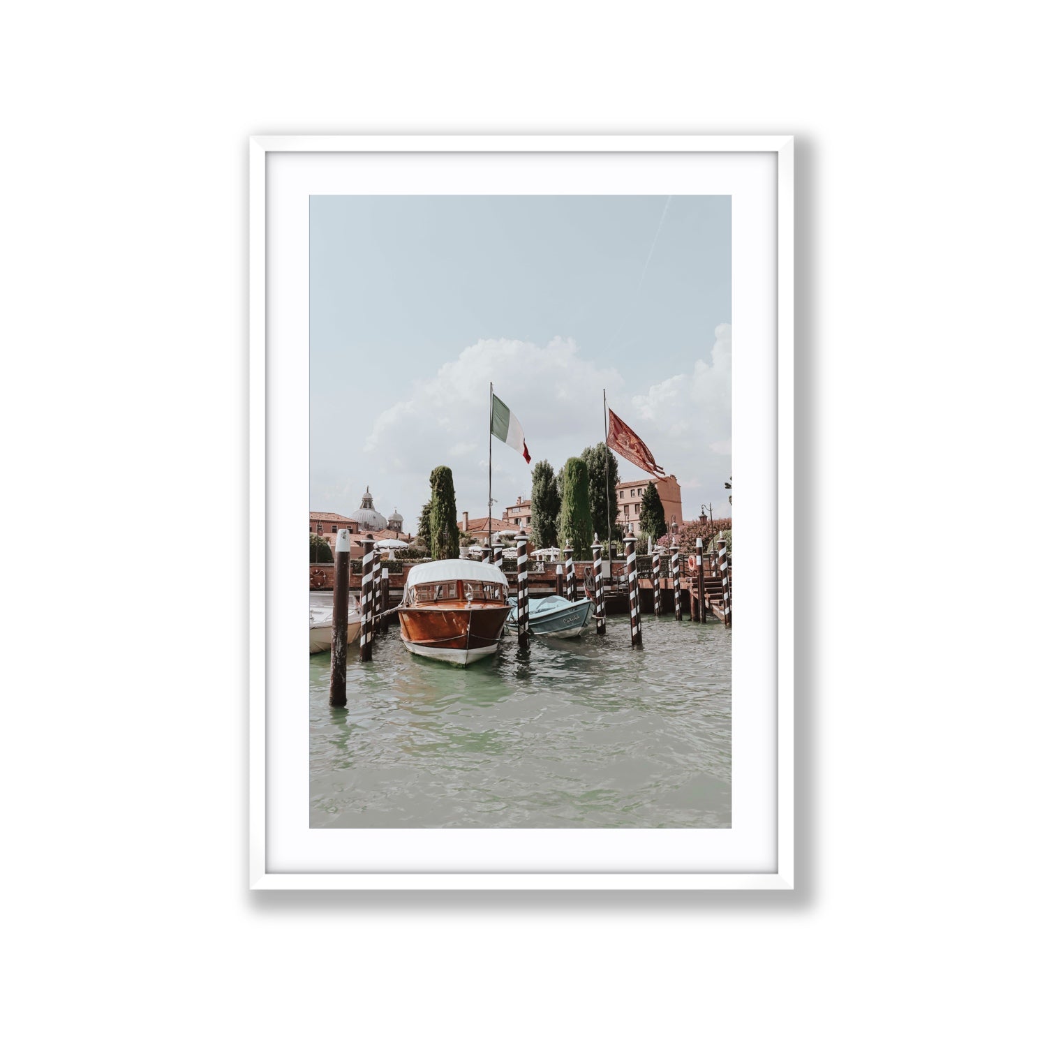 Cipriani Venice wall art Extra Large fine art print in white frame with matboard