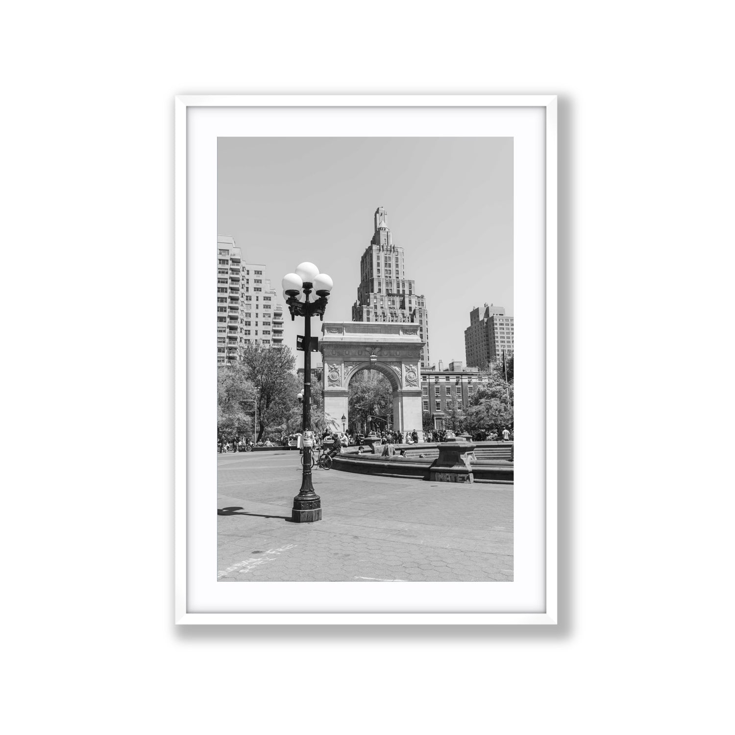 Pole Position New York NYC Black & White wall art Extra Large fine art print in white frame with matboard