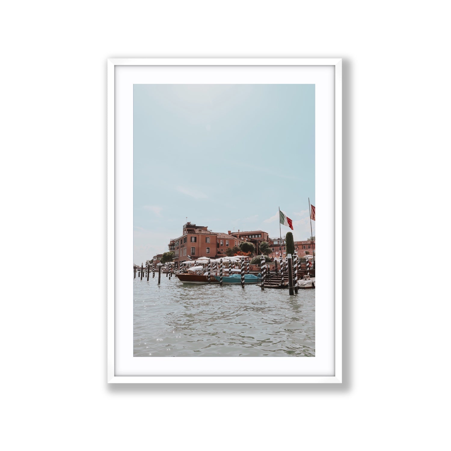 Giudecca Island Venice wall art Extra Large fine art print in white frame with matboard