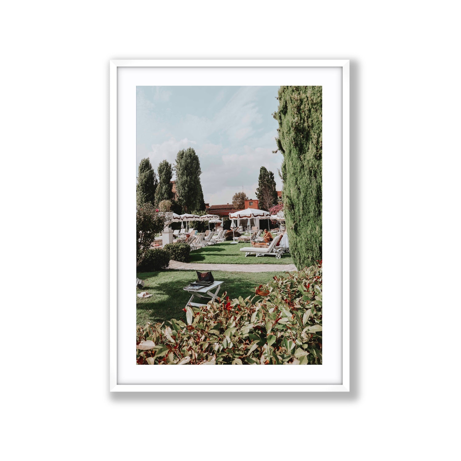 Private Serenity Venice Italian wall art Extra Large fine art print in white frame with matboard