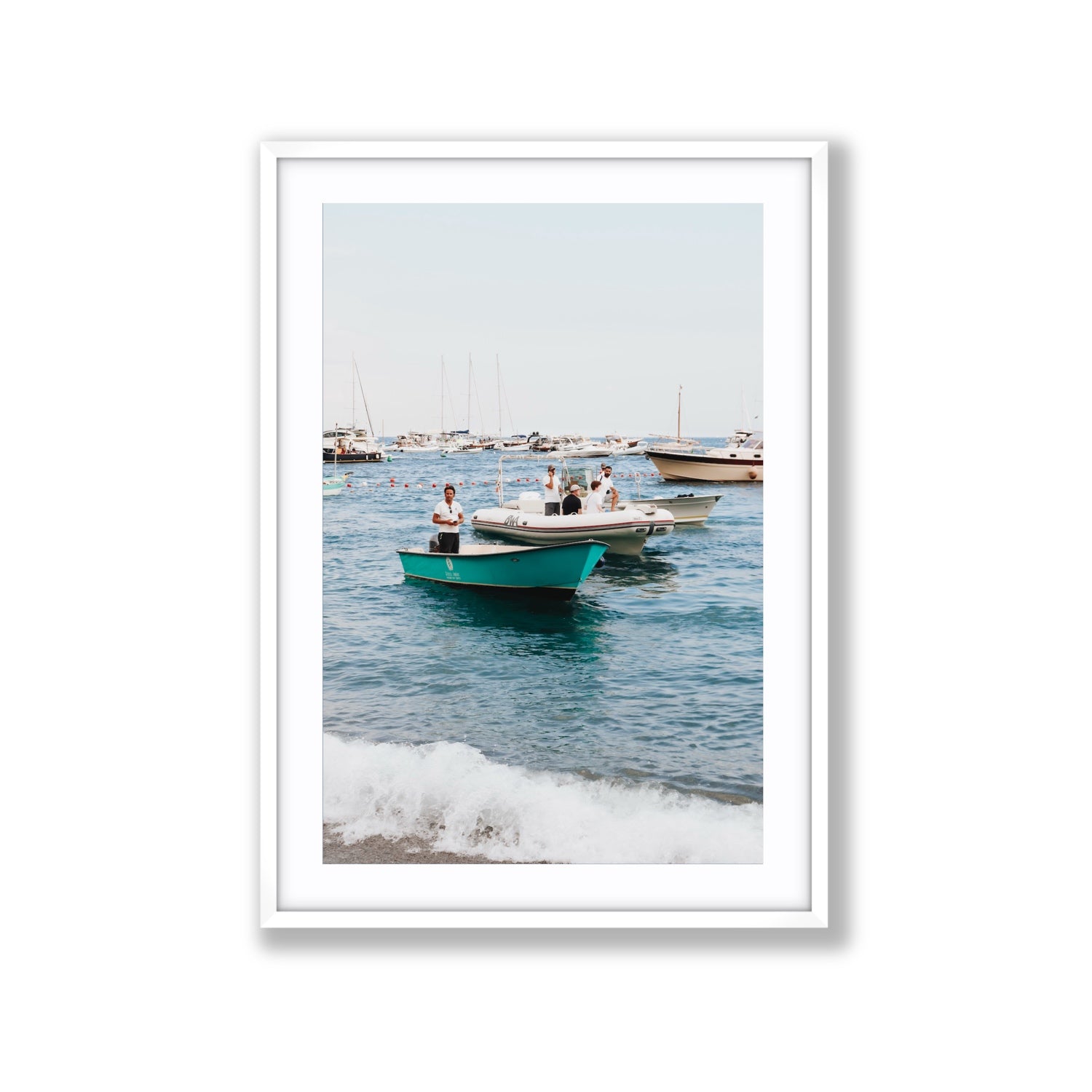 Twilight Tenders Positano wall art Extra Large fine art print in white frame with matboard