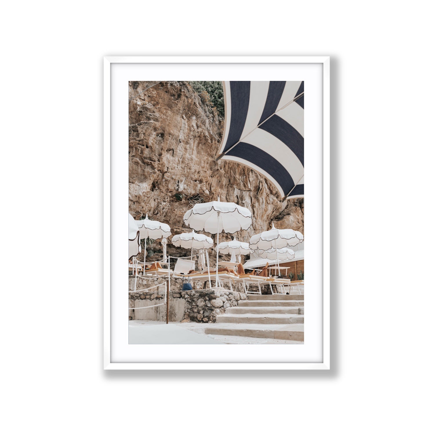 Rocky Refuge fine art print, Positano, Italy, Extra Large, White Frame · Matboard, Fine Art Print