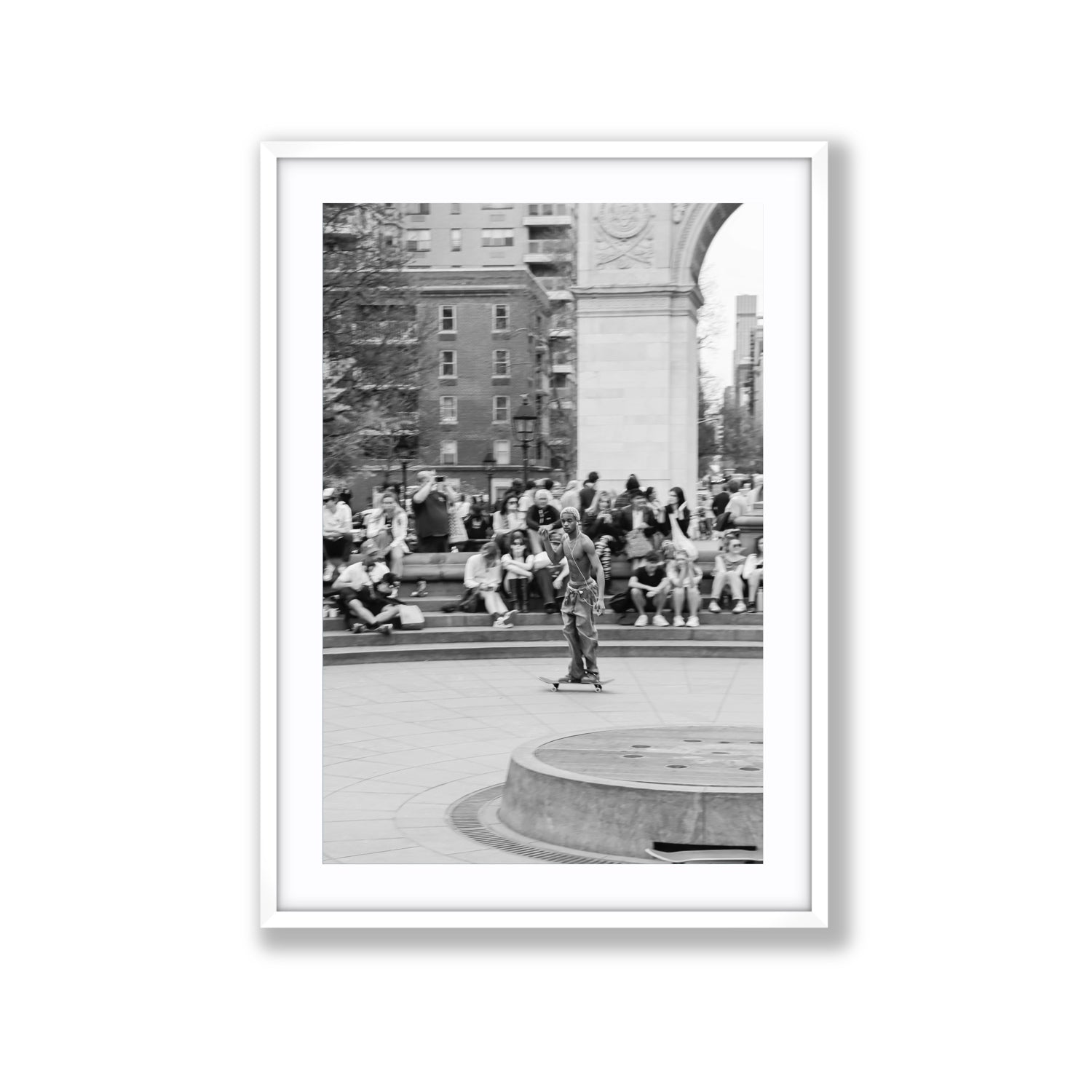 Parkside Pirouettes New York NYC Black & White wall art Extra Large fine art print in white frame with matboard