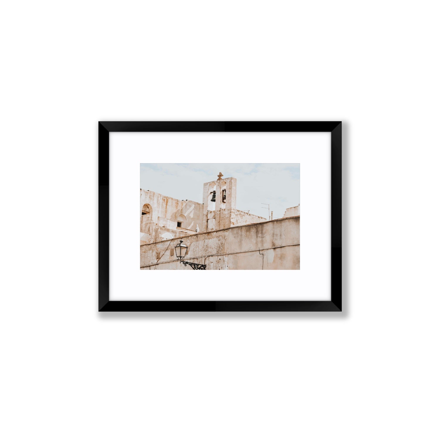 Ancient Bells Puglia Gallipoli Italian wall art Small fine art print in black frame with matboard