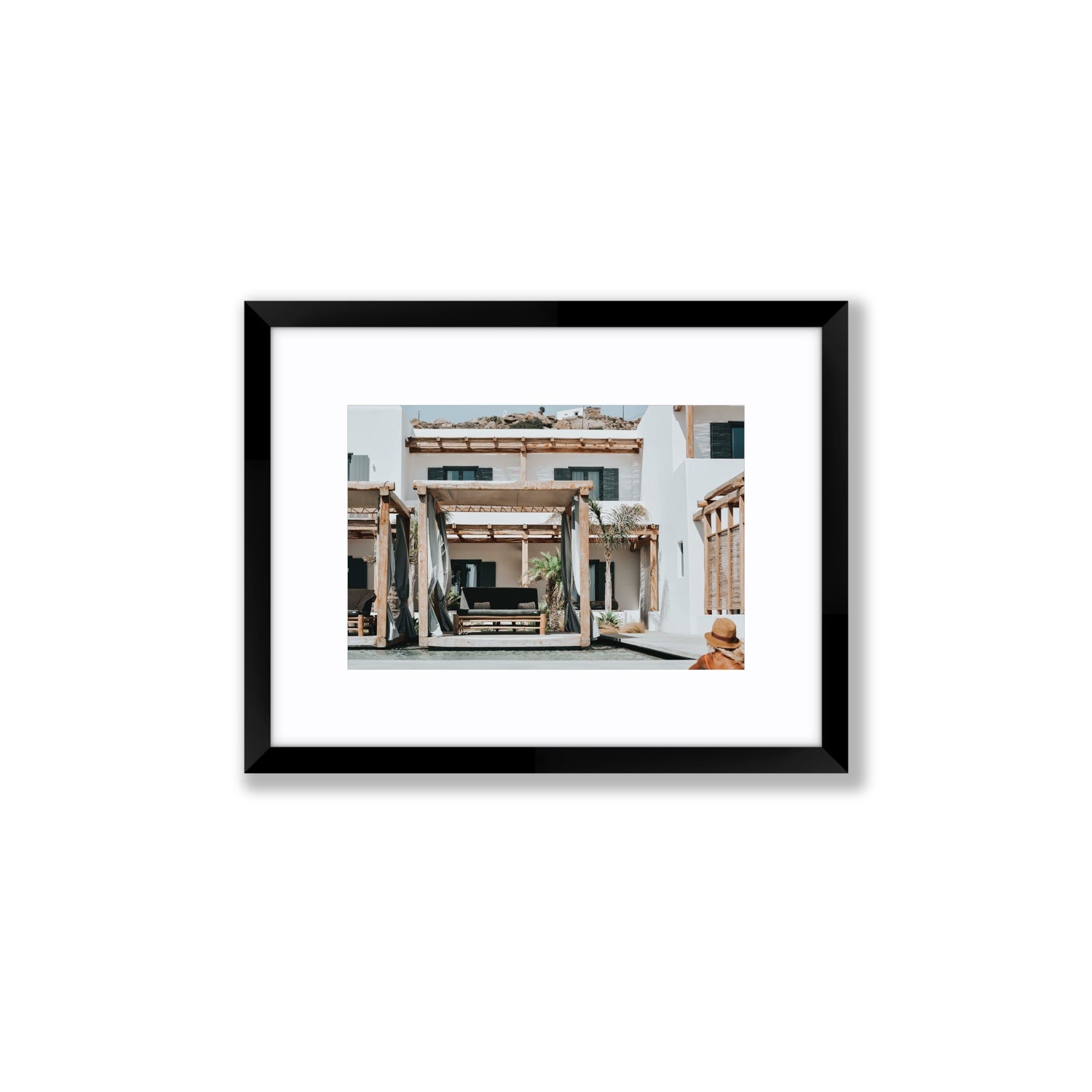 Dream Villa fine art print, Mykonos, Greece, Small, Black Frame · Matboard, Fine Art Print