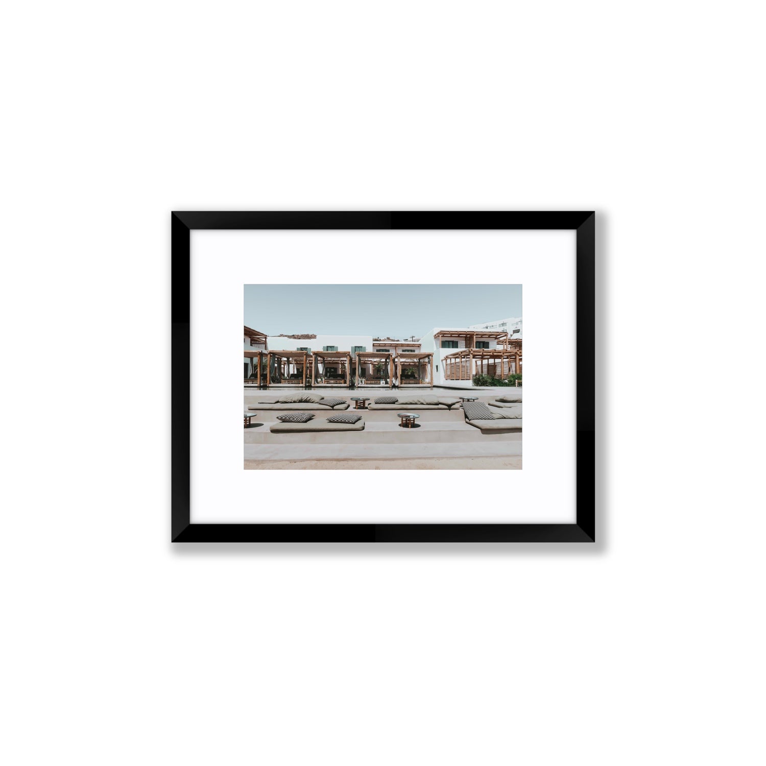 Platis Gialos fine art print, Mykonos, Greece, Small, Black Frame · Matboard, Fine Art Print
