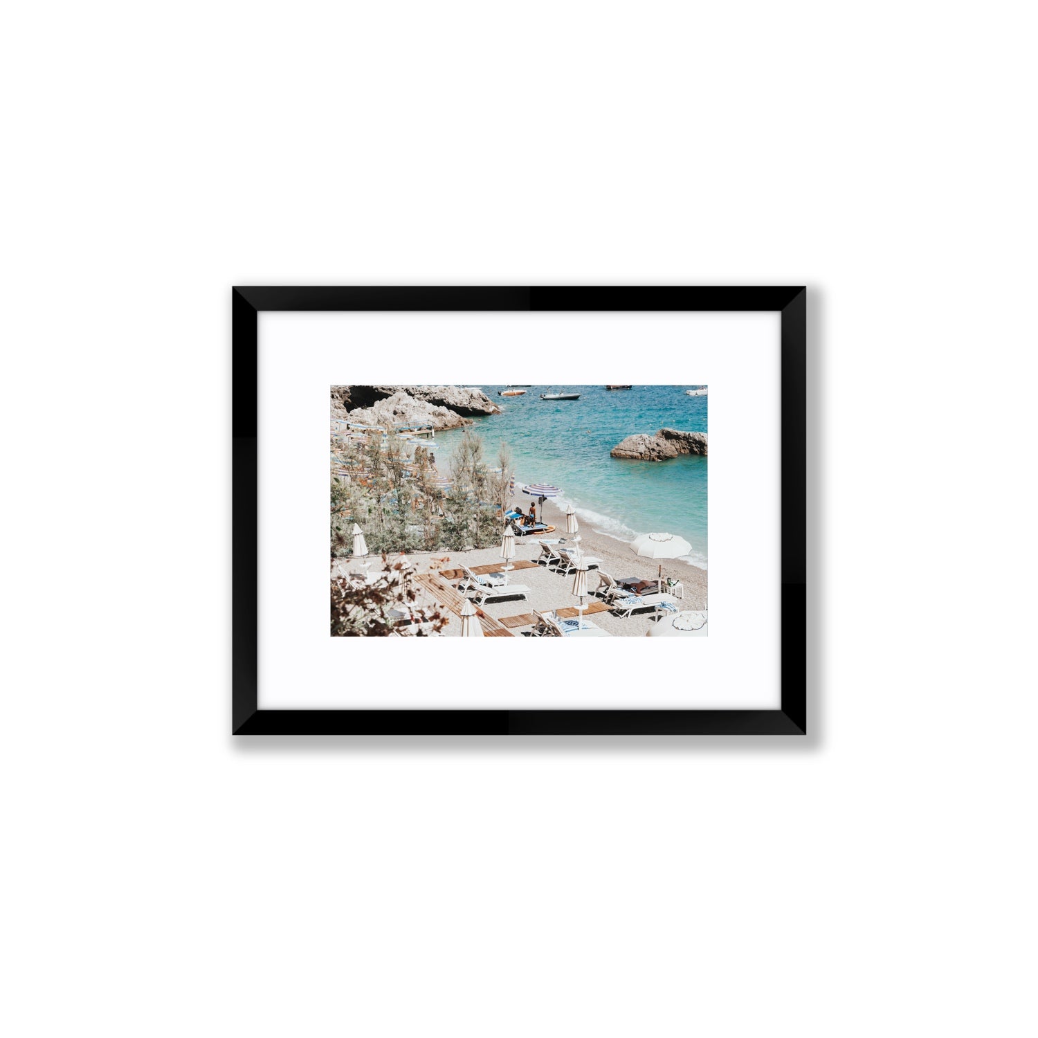 Life Could Be A Dream Amalfi wall art Small fine art print in black frame with matboard