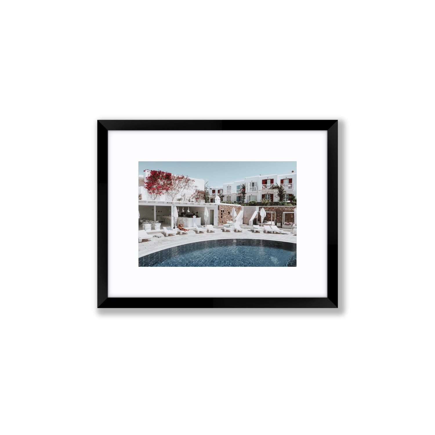 Got The First Lounge fine art print, Mykonos, Greece, Small, Black Frame · Matboard, Fine Art Print