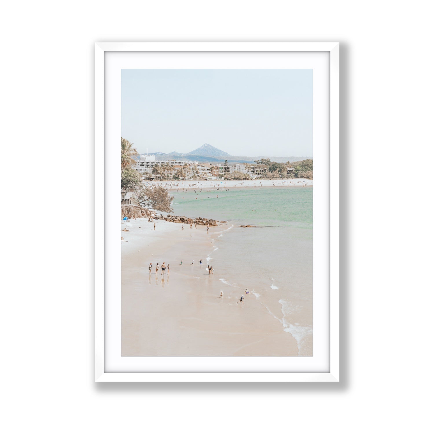 Little Cove Shallows fine art print, Noosa, Australia, coastal scenes artwork, Giant, White Frame · Matboard, Fine Art Print