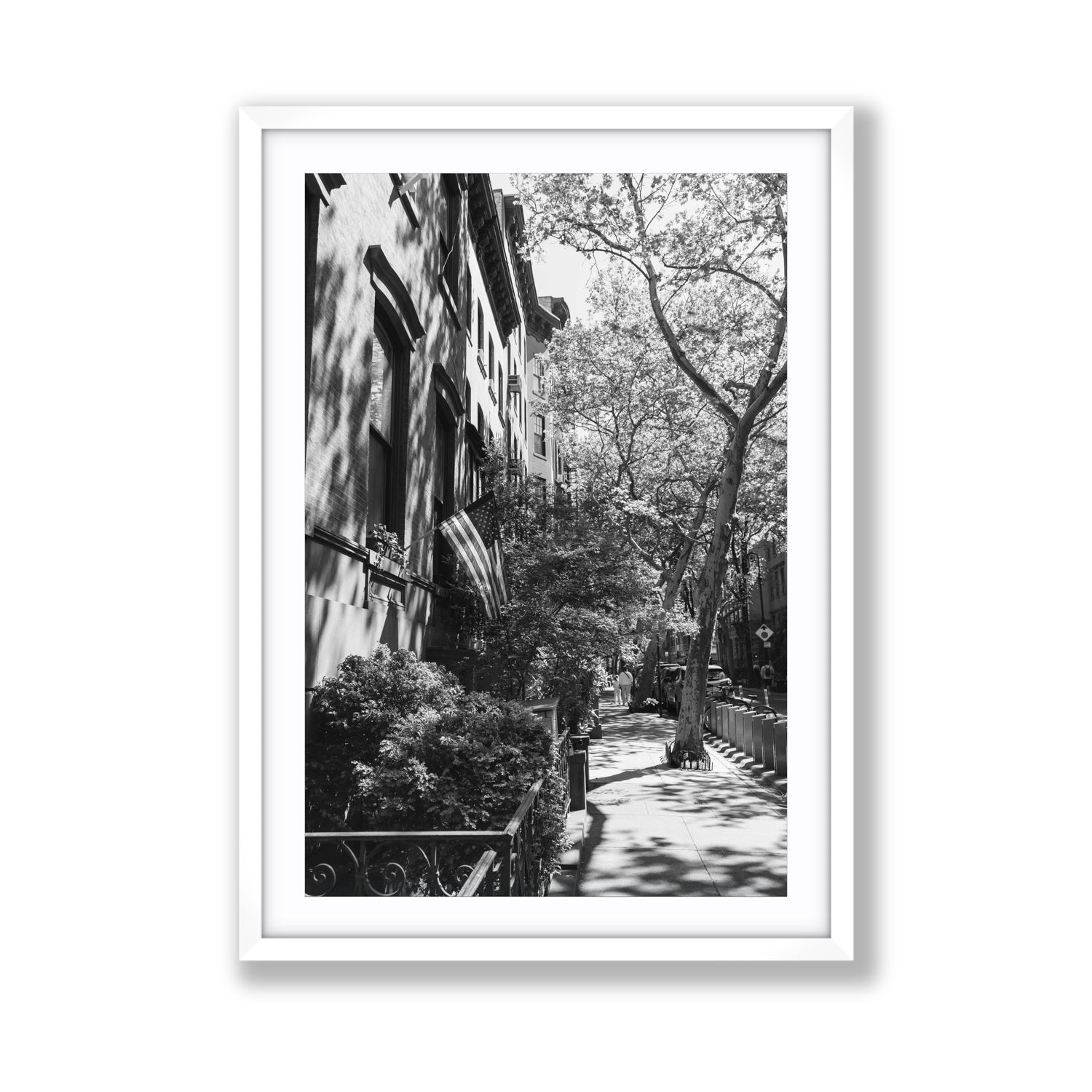 Urban Patriotism New York NYC Black & White wall art Giant fine art print in white frame with matboard
