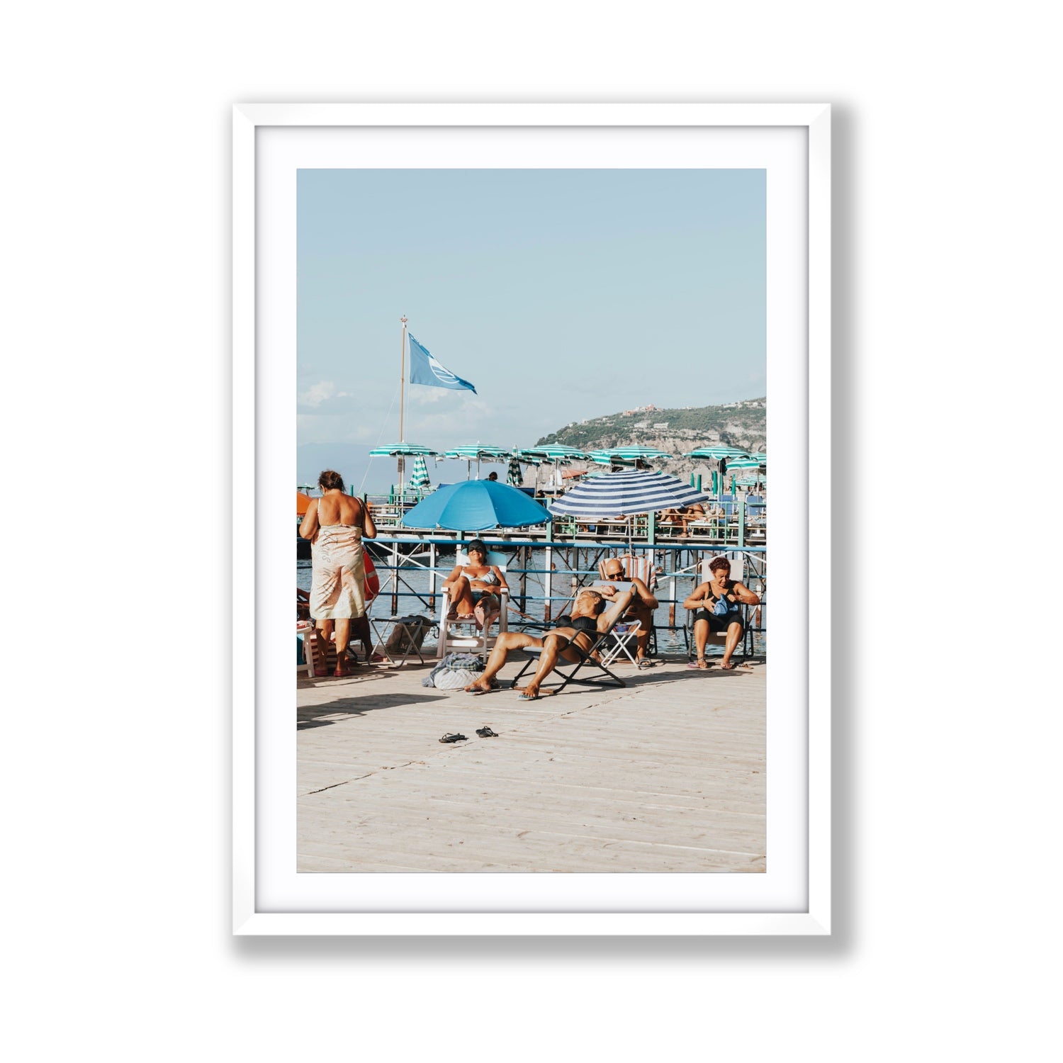 The Golden Years Sorrento Italian wall art Giant fine art print in white frame with matboard