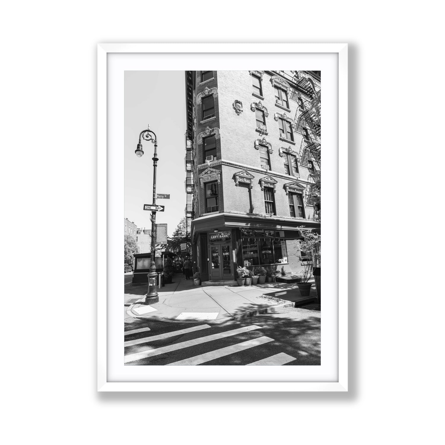 Parisian On Perry New York NYC Black & White wall art Giant fine art print in white frame with matboard