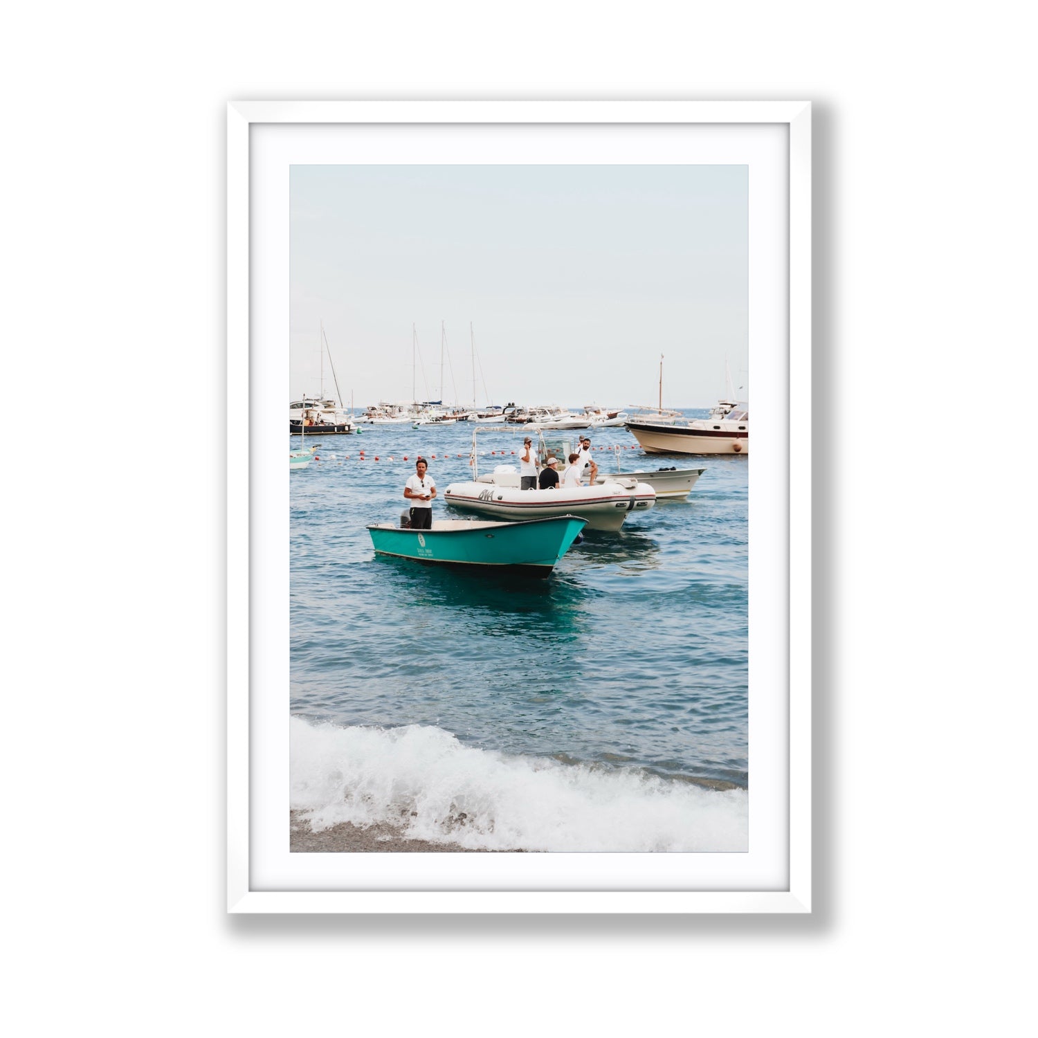 Twilight Tenders Positano wall art Giant fine art print in white frame with matboard