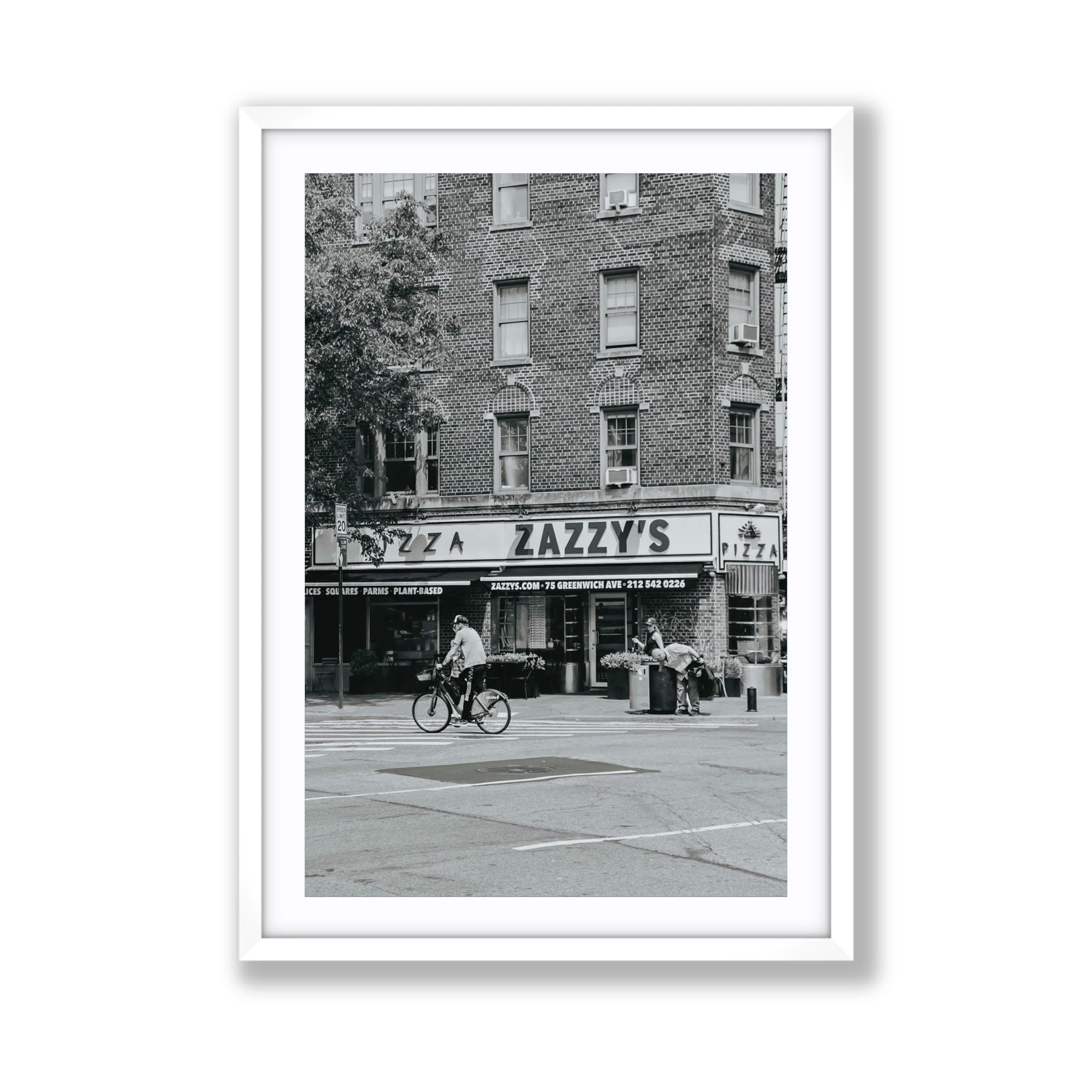 Zazzy's New York NYC Black & White wall art Giant fine art print in white frame with matboard