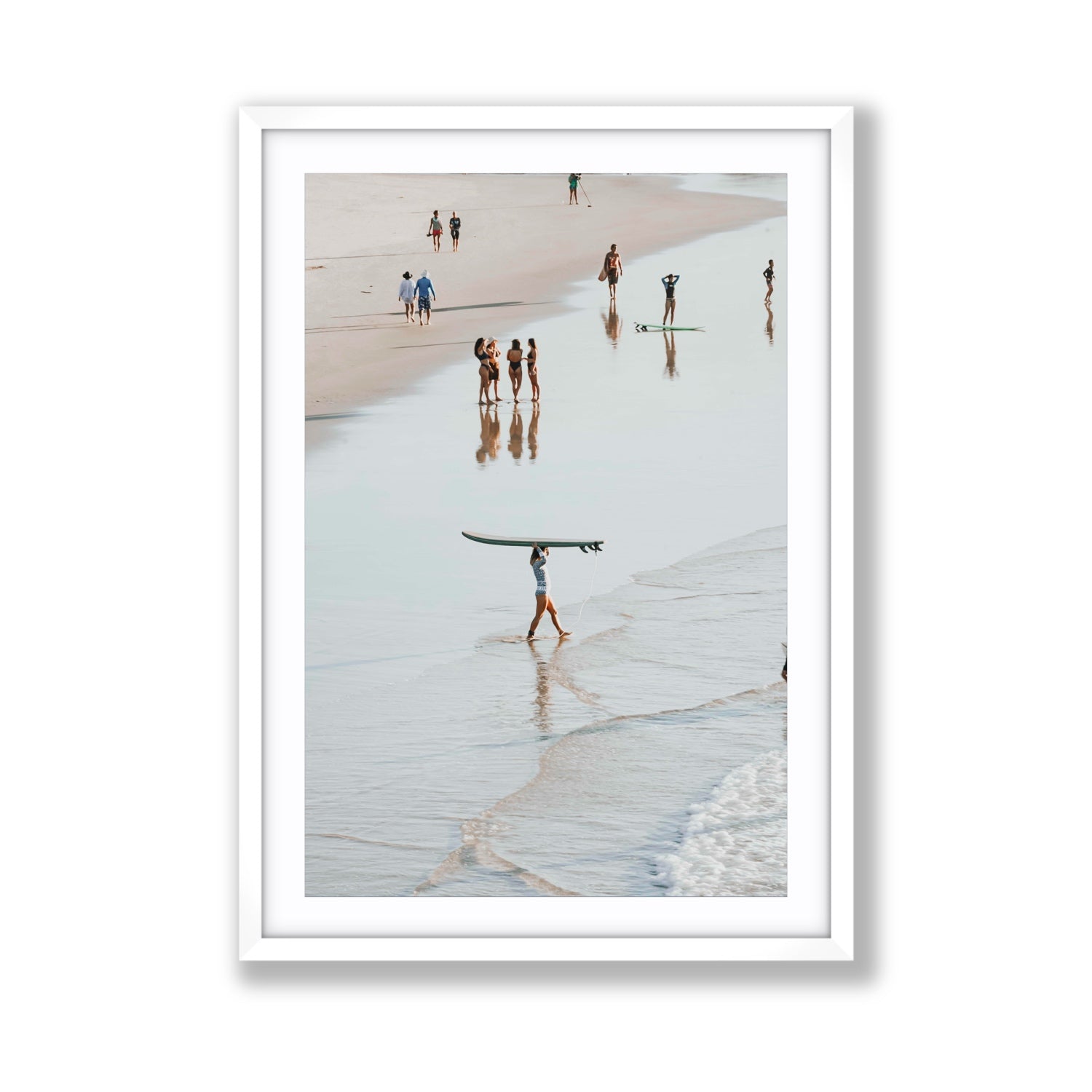 Bailey Byron Bay beach coastal decor wall art Giant fine art print in white frame with matboard