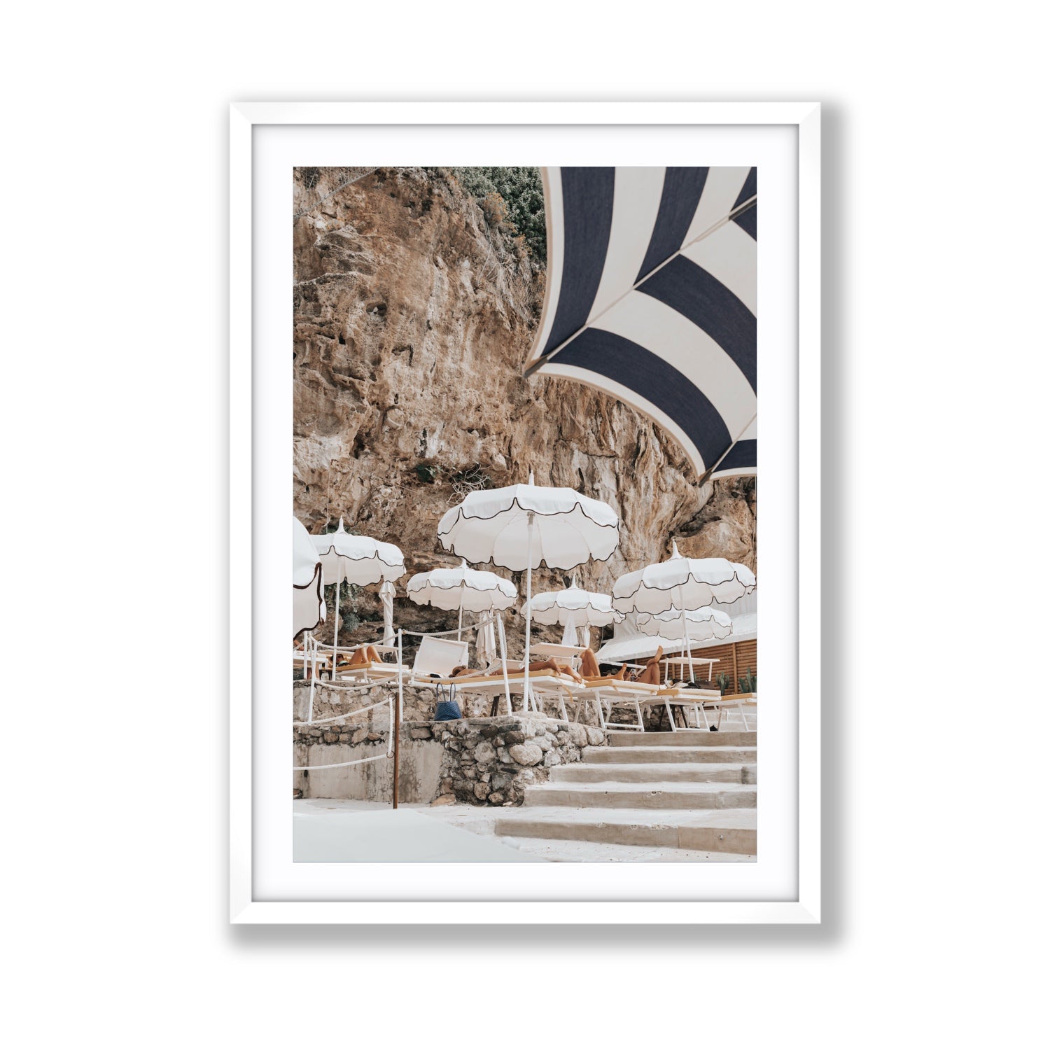 Rocky Refuge fine art print, Positano, Italy, Giant, White Frame · Matboard, Fine Art Print