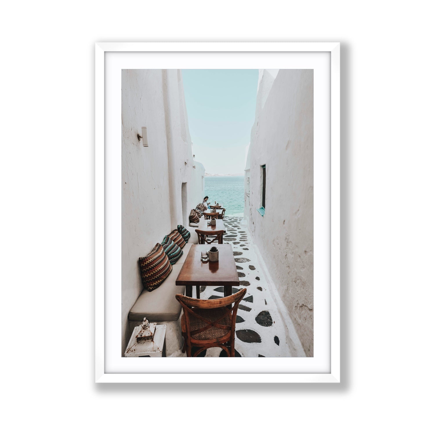 Trip Down Memory Lane fine art print, Mykonos, Greece, Giant, White Frame · Matboard, Fine Art Print