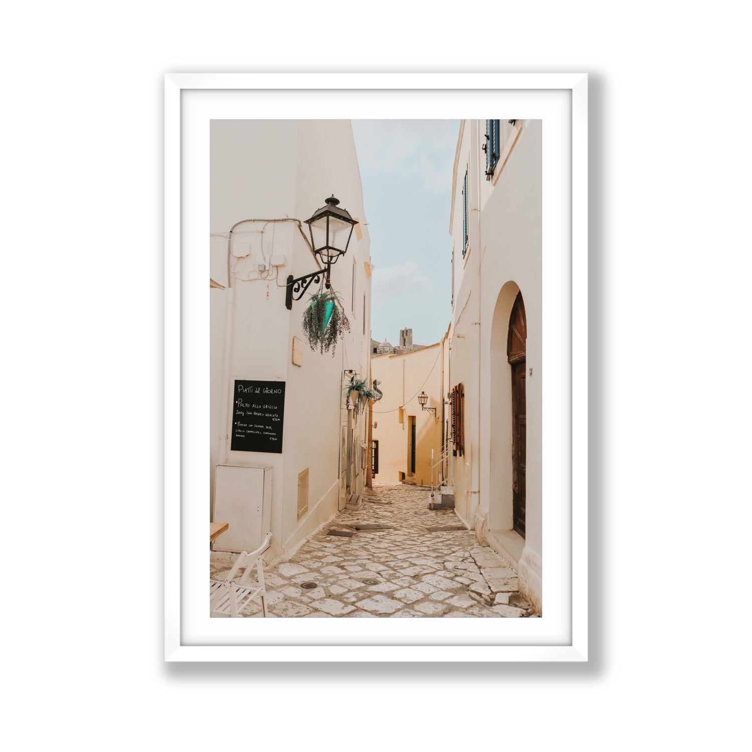 Twilight Passage Puglia Italian wall art Giant fine art print in white frame with matboard