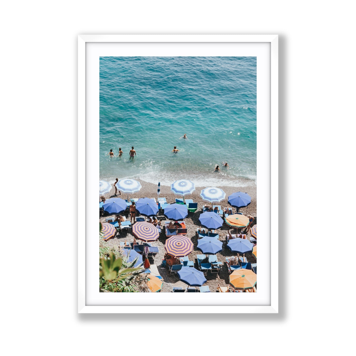 Paradise Beach fine art print, Positano, Italy, Giant, White Frame · Matboard, Fine Art Print