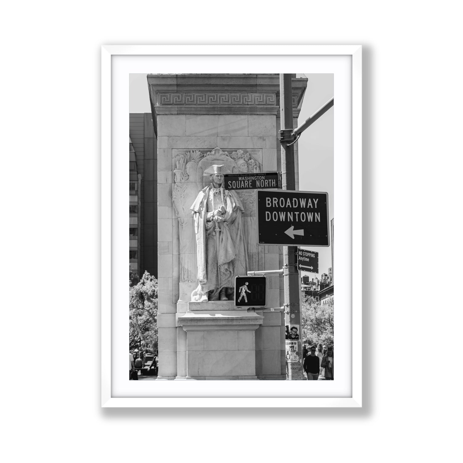 Silent Sentinels New York NYC Black & White wall art Giant fine art print in white frame with matboard