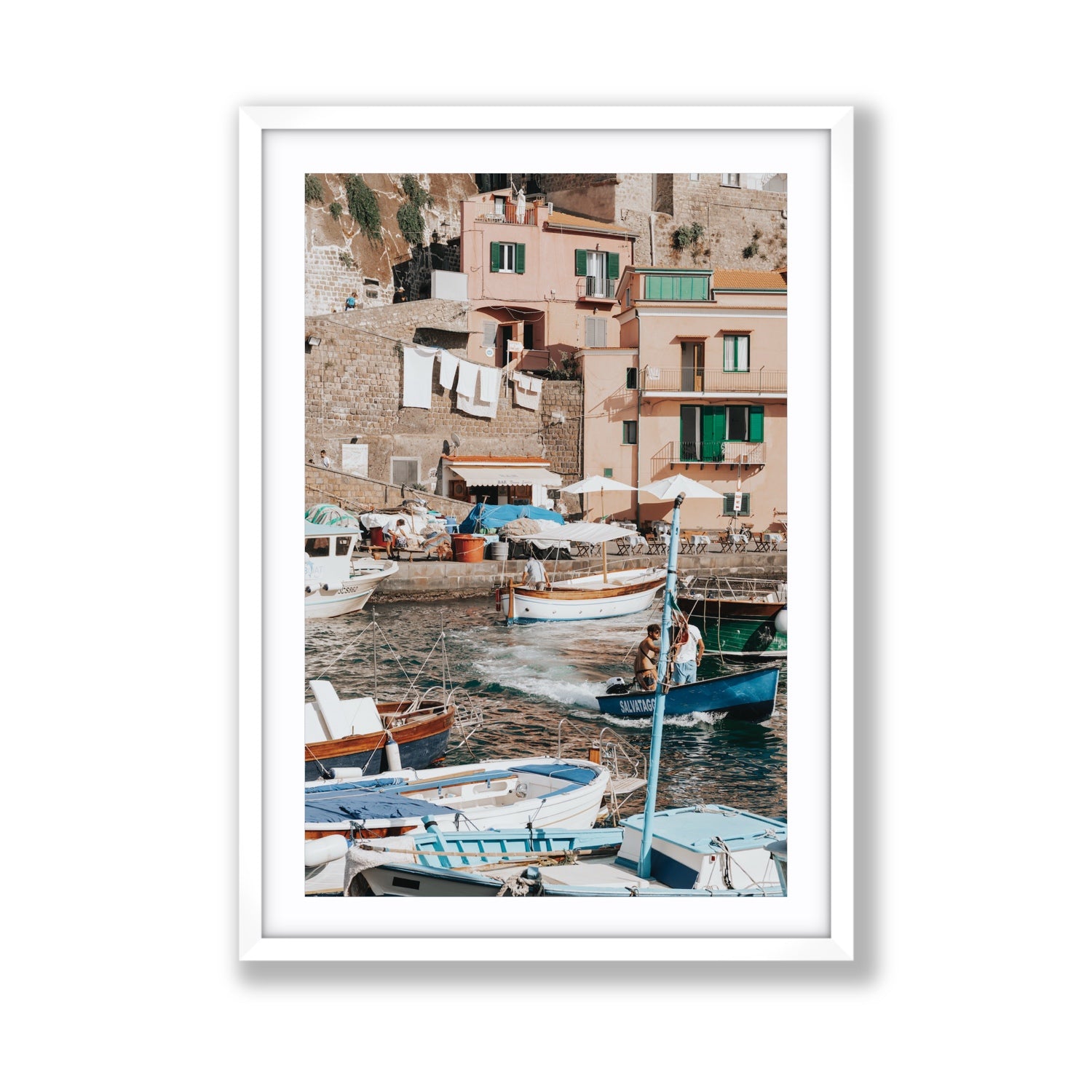 Coastal Carousel fine art print, Sorrento, Italy, Giant, White Frame · Matboard, Fine Art Print