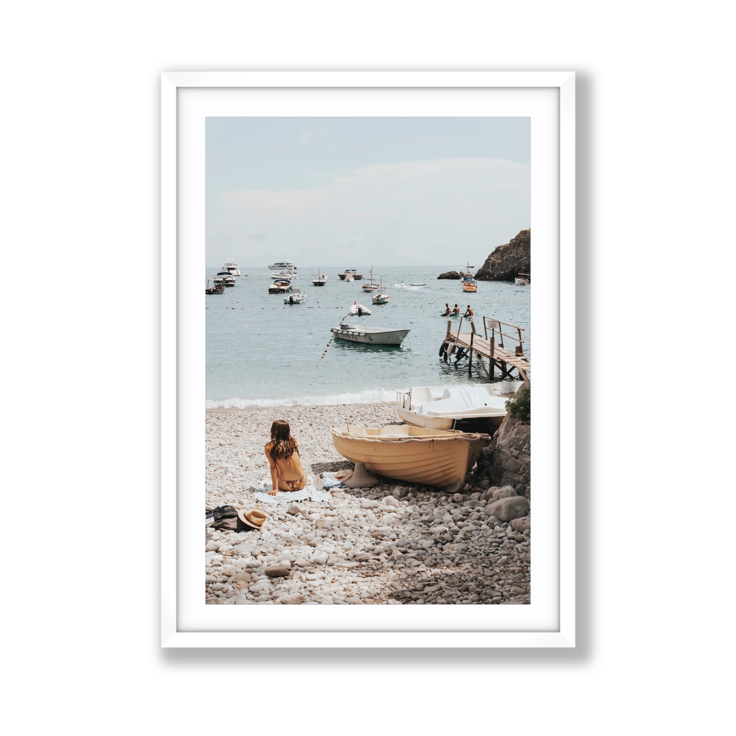 Solo Sojourn Nerano wall art Giant fine art print in white frame with matboard