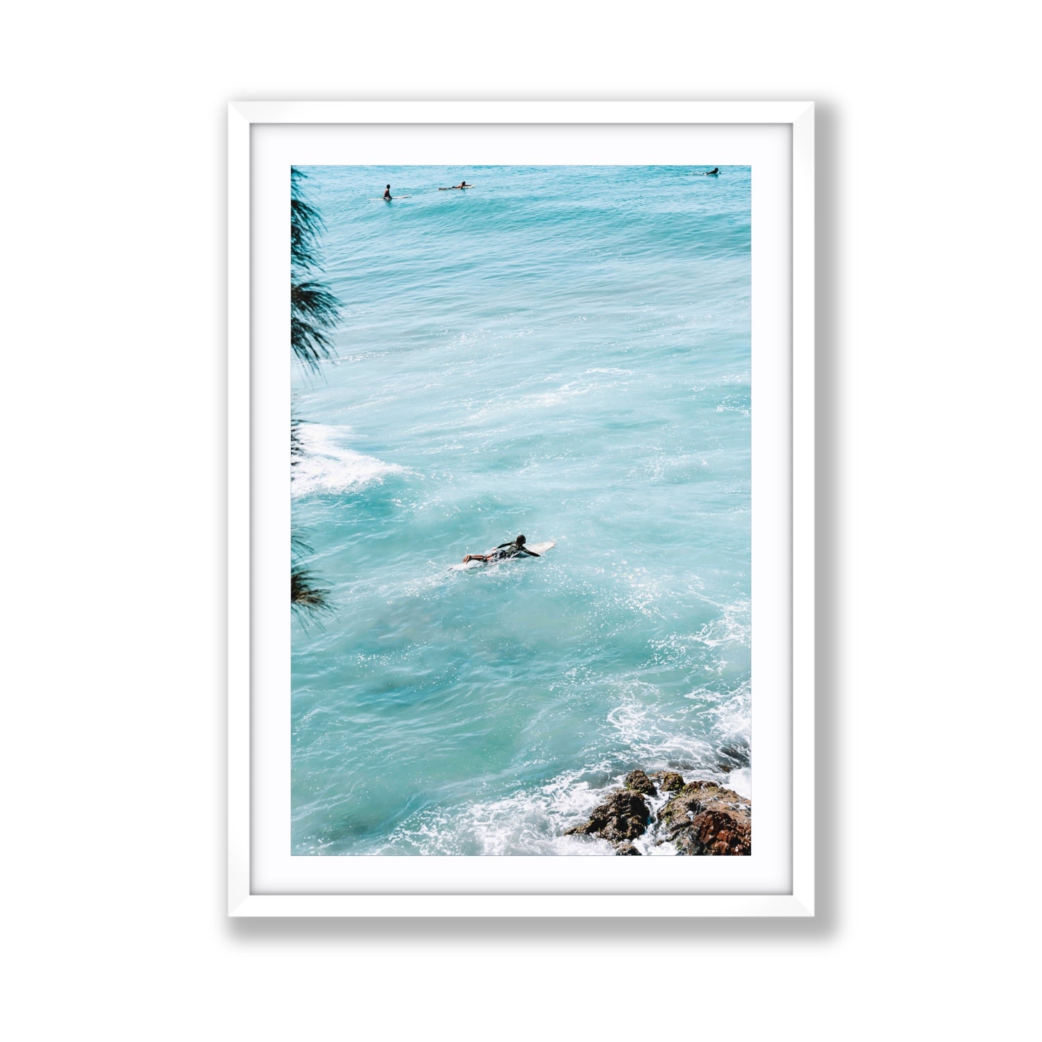 Blue Crush fine art print, Byron Bay, Australia, Giant, White Frame · Matboard, Fine Art Print