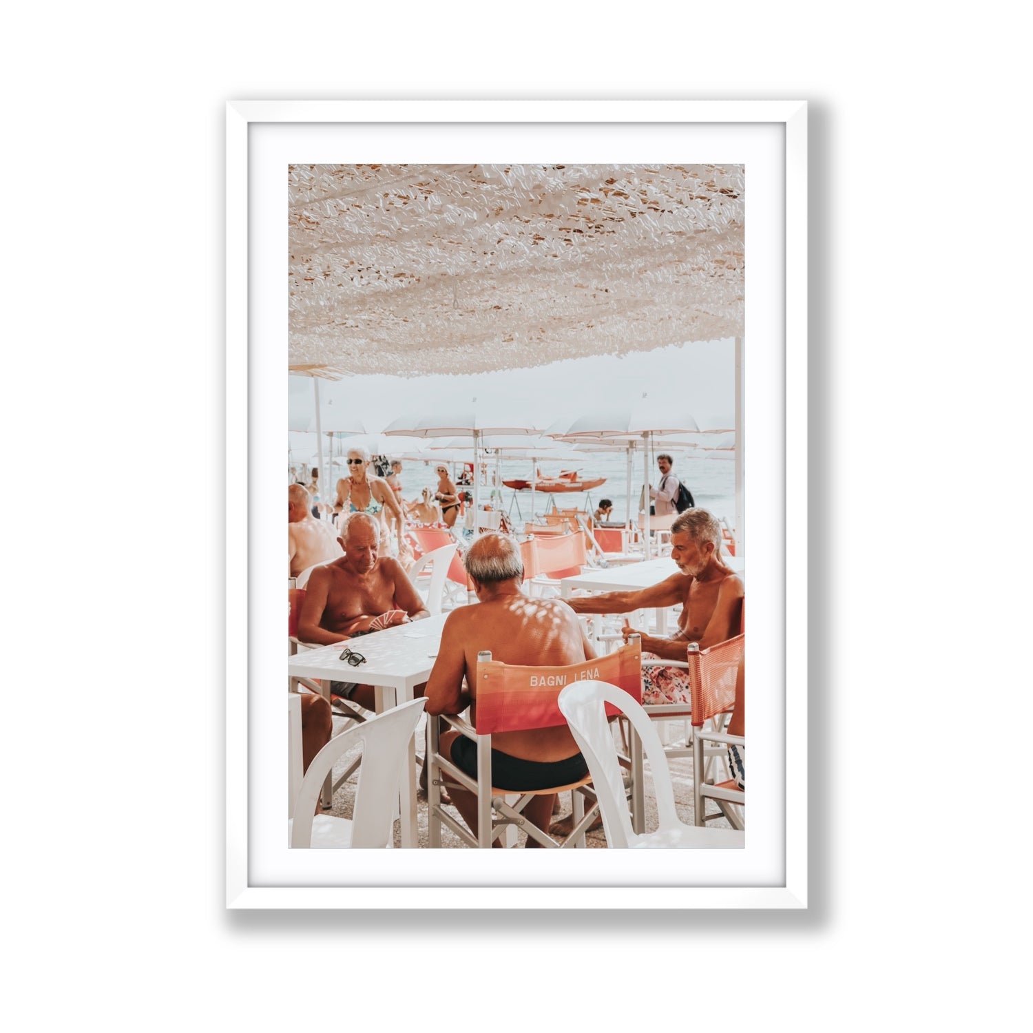 The Players fine art print, Alassio, Italy, Giant, White Frame · Matboard, Fine Art Print
