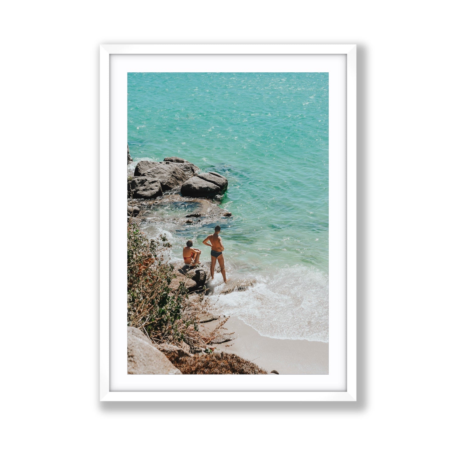 Scene Stealers Mykonos Greek island wall art Giant fine art print in white frame with matboard