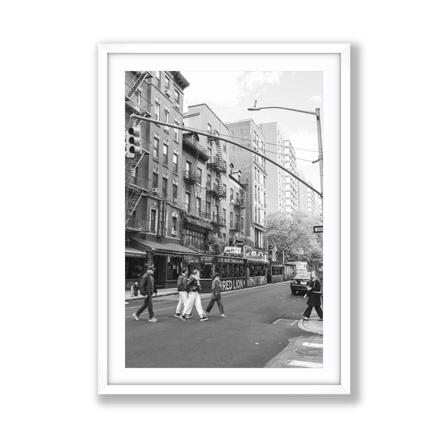 Spectral Streets New York NYC Black & White wall art Giant fine art print in white frame with matboard