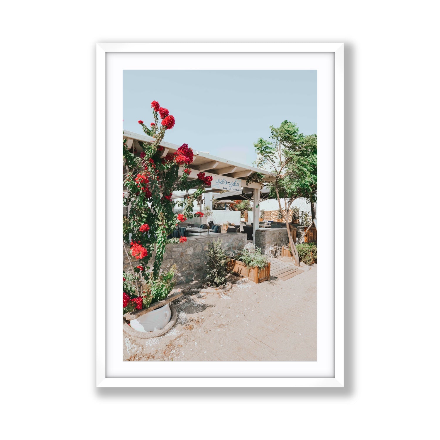Yialo Yialo fine art print, Mykonos, Greece, Giant, White Frame · Matboard, Fine Art Print