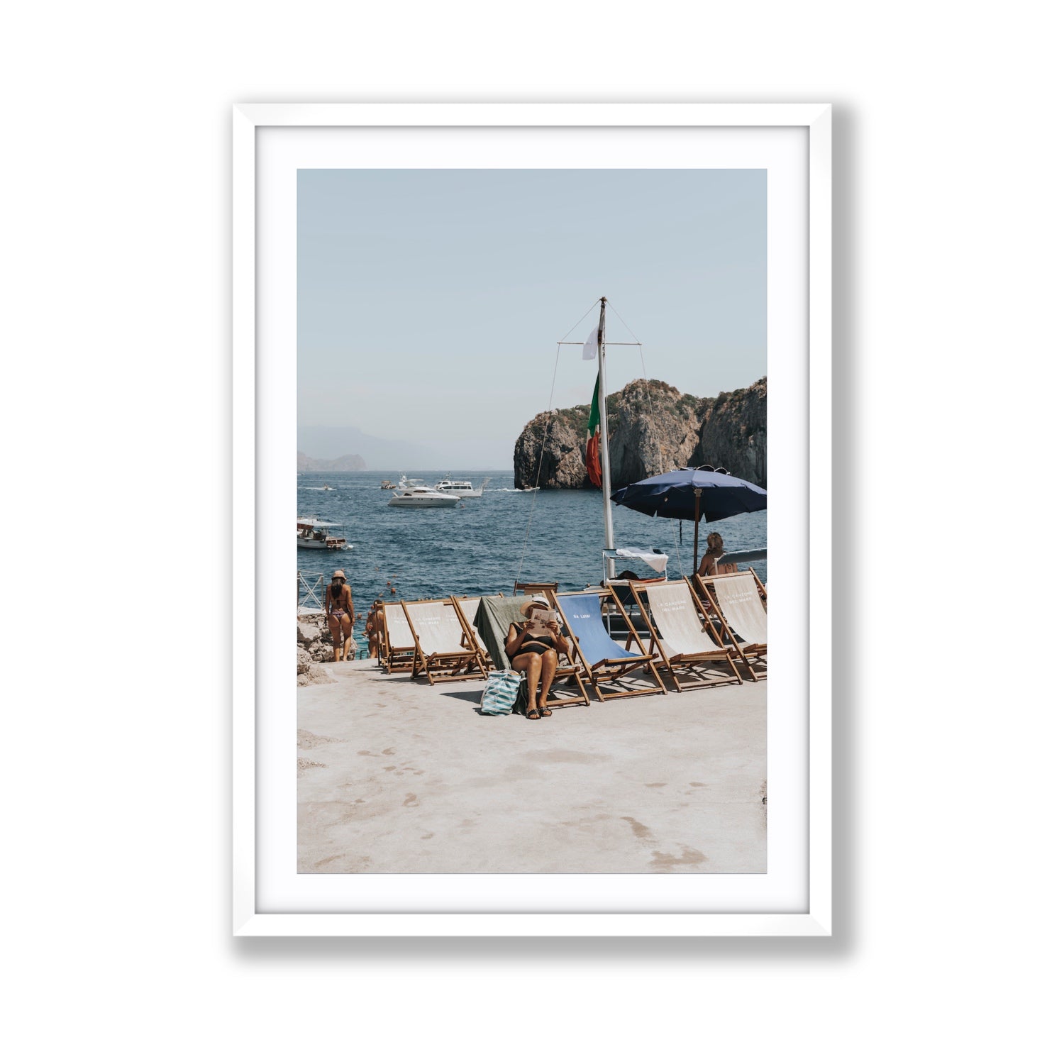 Vintage Sun Goddess fine art print, Capri, Italy, Giant, White Frame · Matboard, Fine Art Print