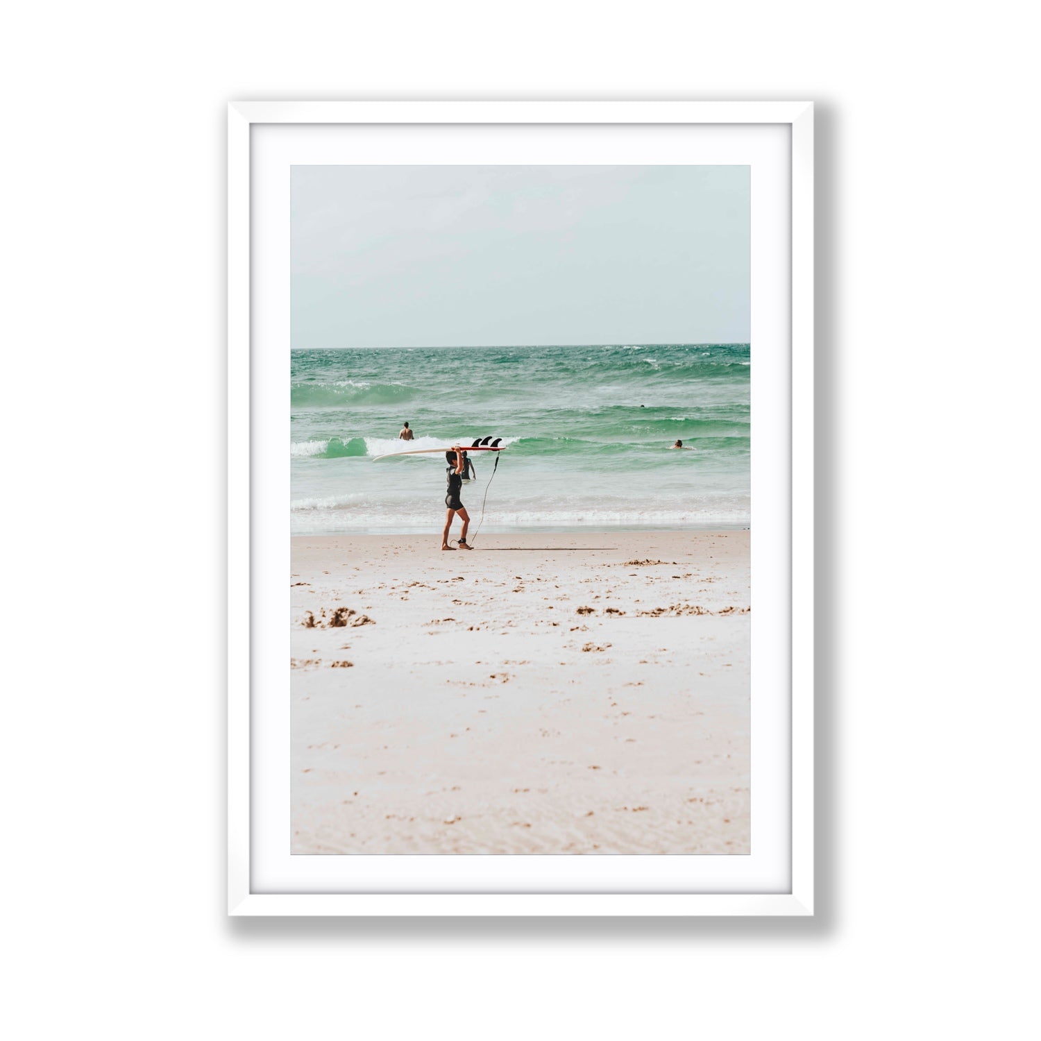 Grommet Byron Bay Surf coastal wall art Giant fine art print in white frame with matboard